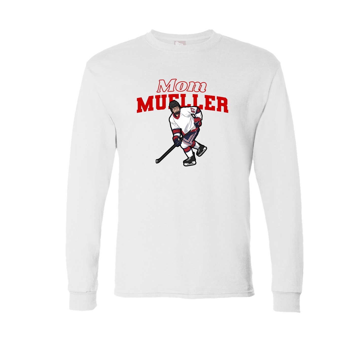 Long Sleeve Tee — Mothers Day Block in White