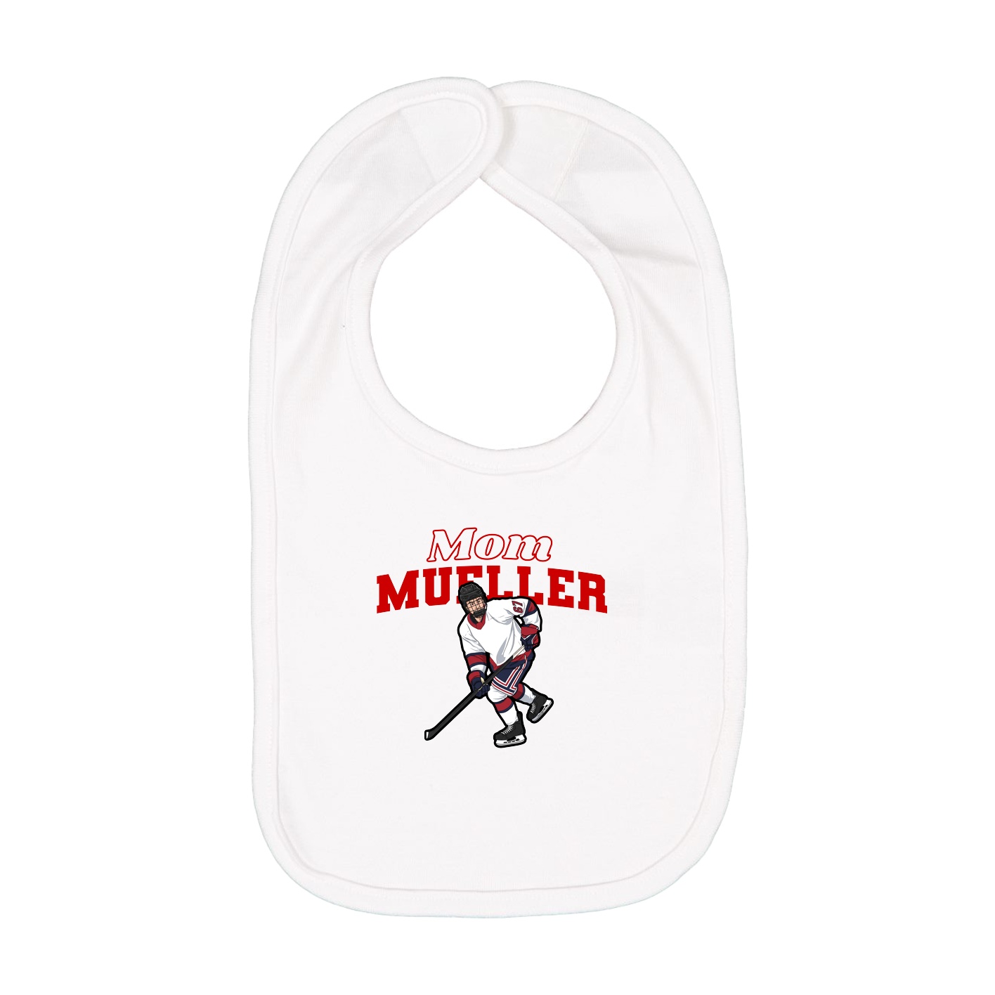 Infant Bib — Mothers Day Block in White