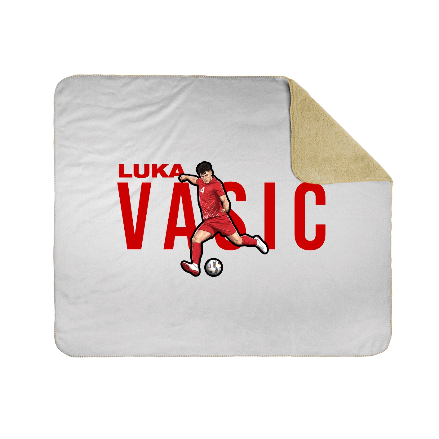 Throw Blanket — Player Name in White
