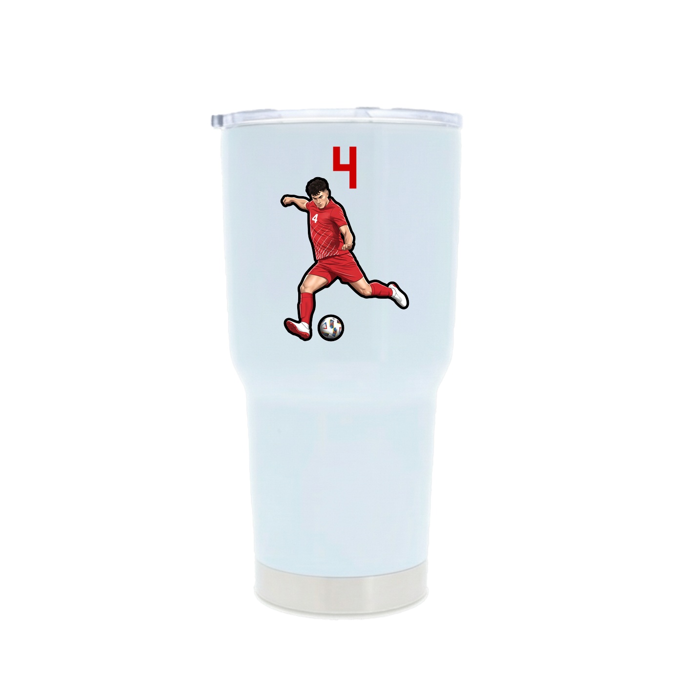 30oz Stainless Steel Tumbler — Number Top in White