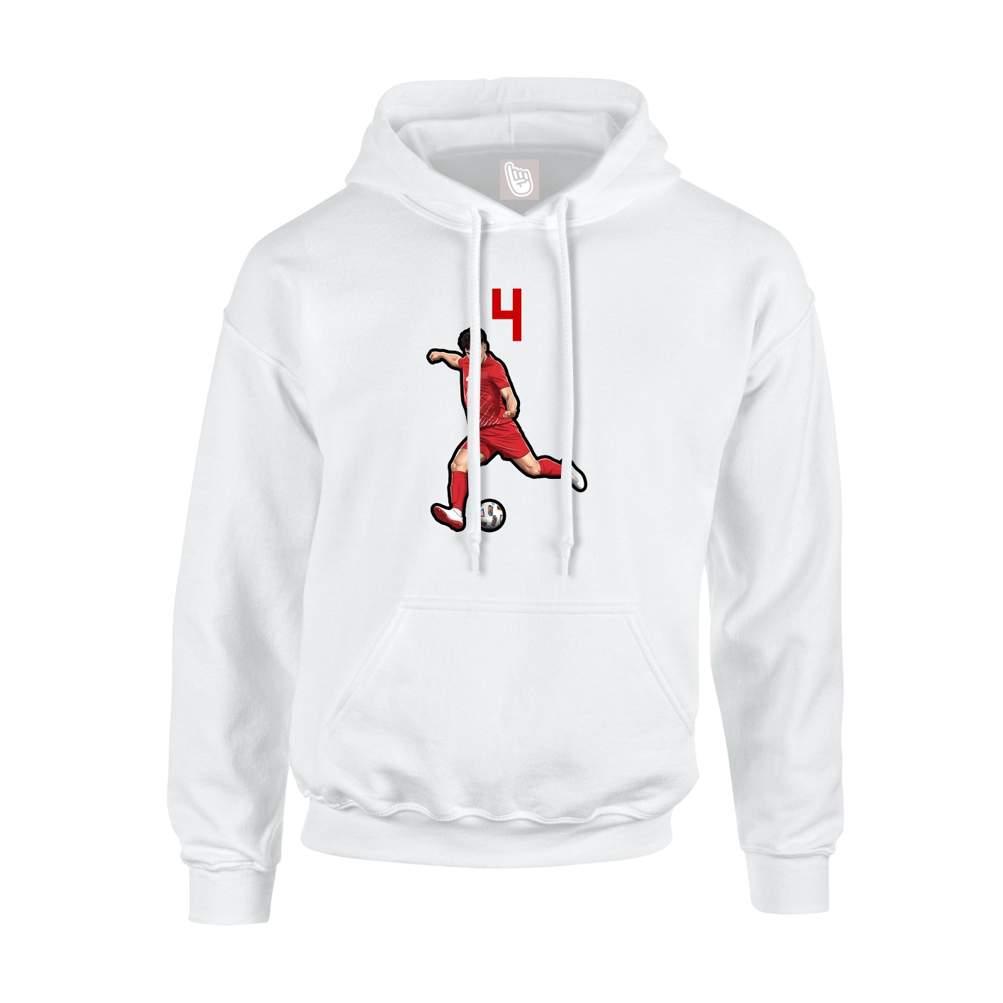 Hoodie — Number Top in White
