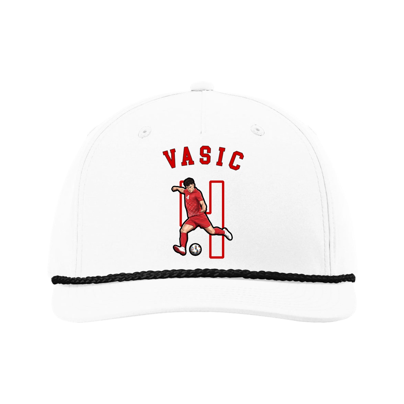 Five-Panel Classic Rope Cap — Shirsey Arch in White