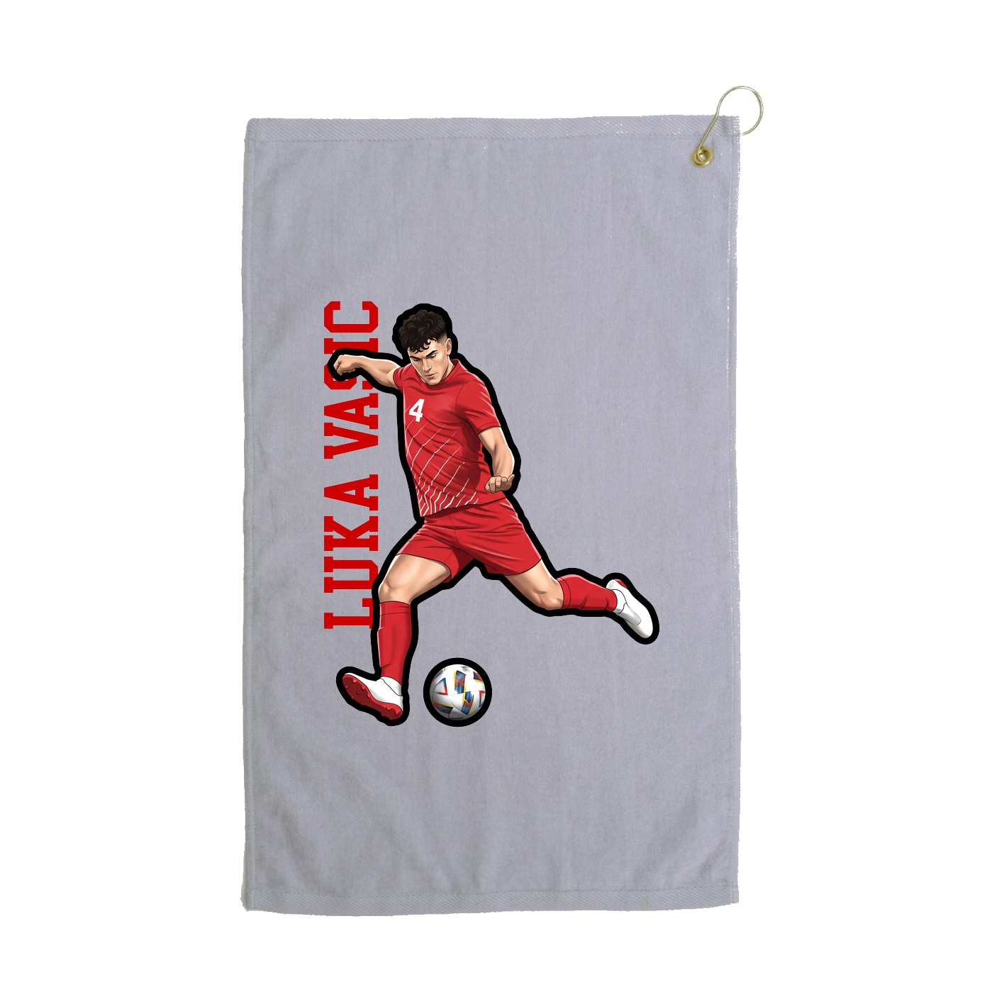 Golf Towel — Name Vertical in Grey