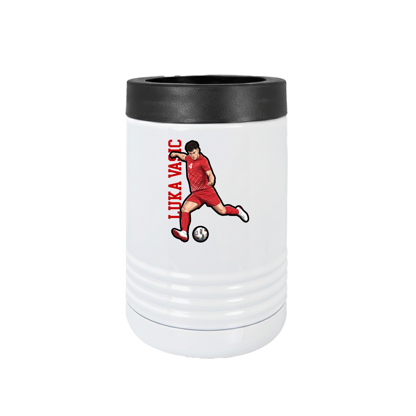 Beverage Holder — Name Vertical in White