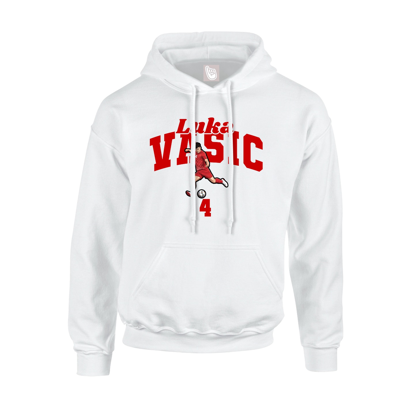Youth Hoodie — Signature Arch in White