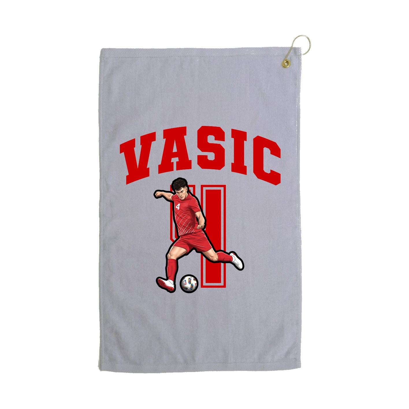 Golf Towel — Number in Grey