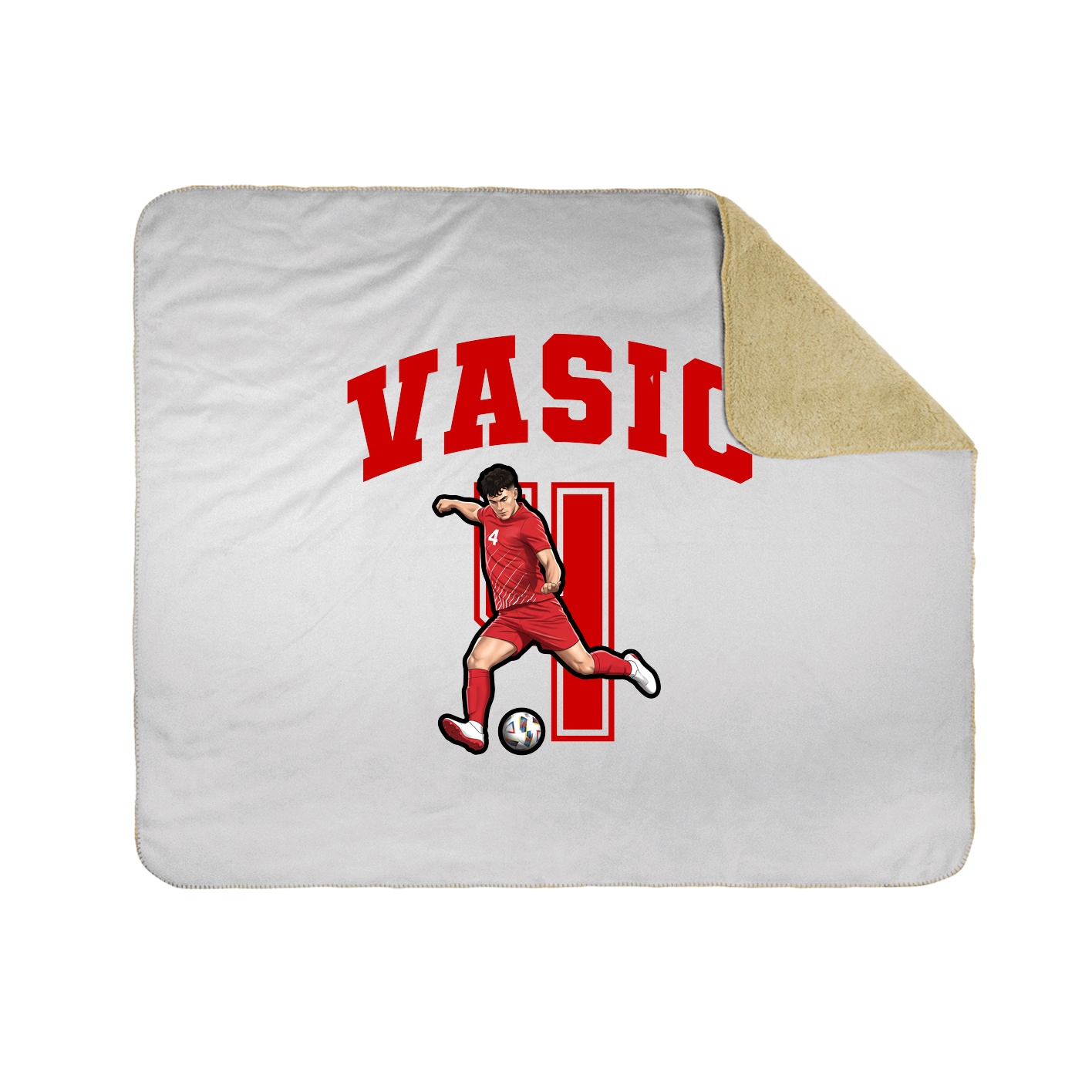 Throw Blanket — Number in White