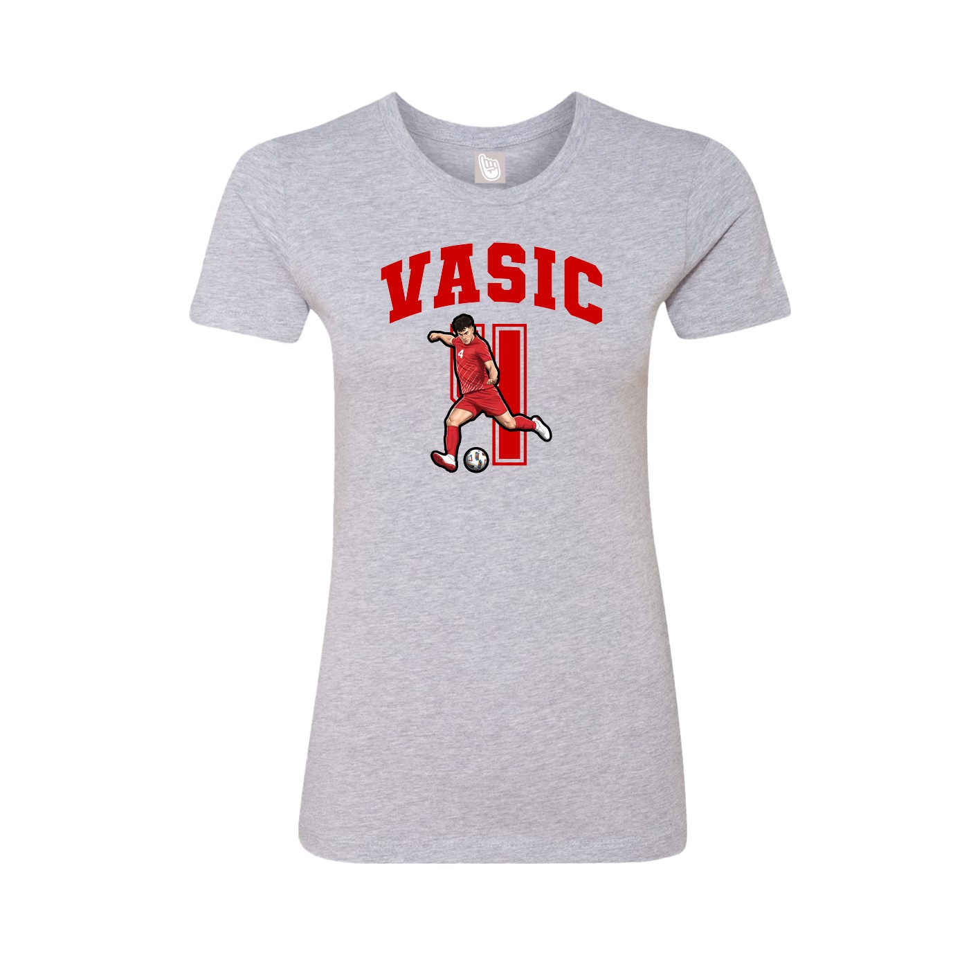 Fitted Women's Tee — Number in Grey