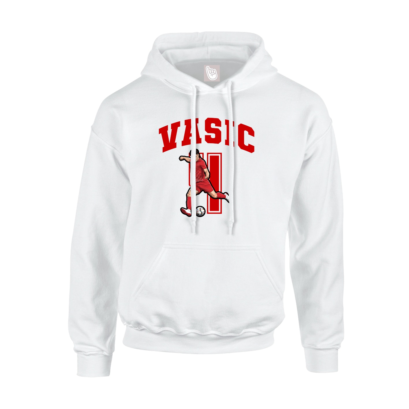 Youth Hoodie — Number in White