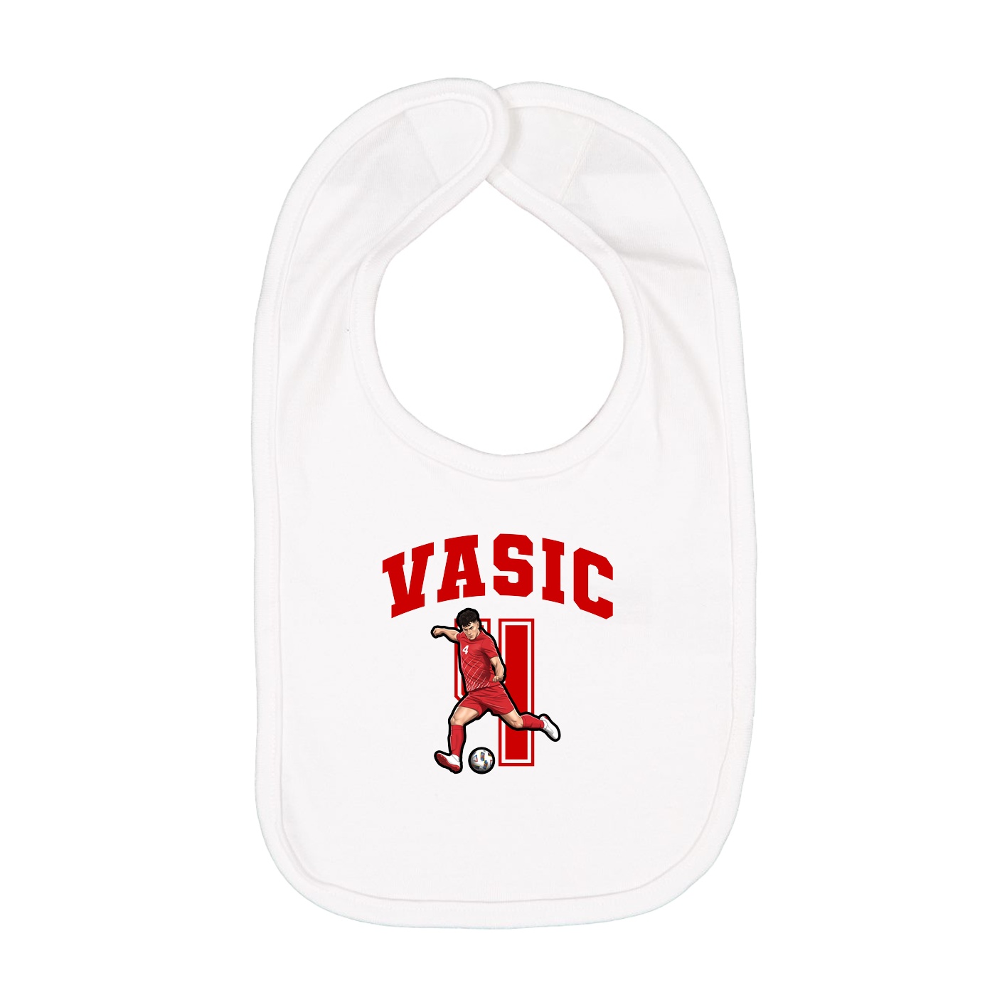 Infant Bib — Number in White