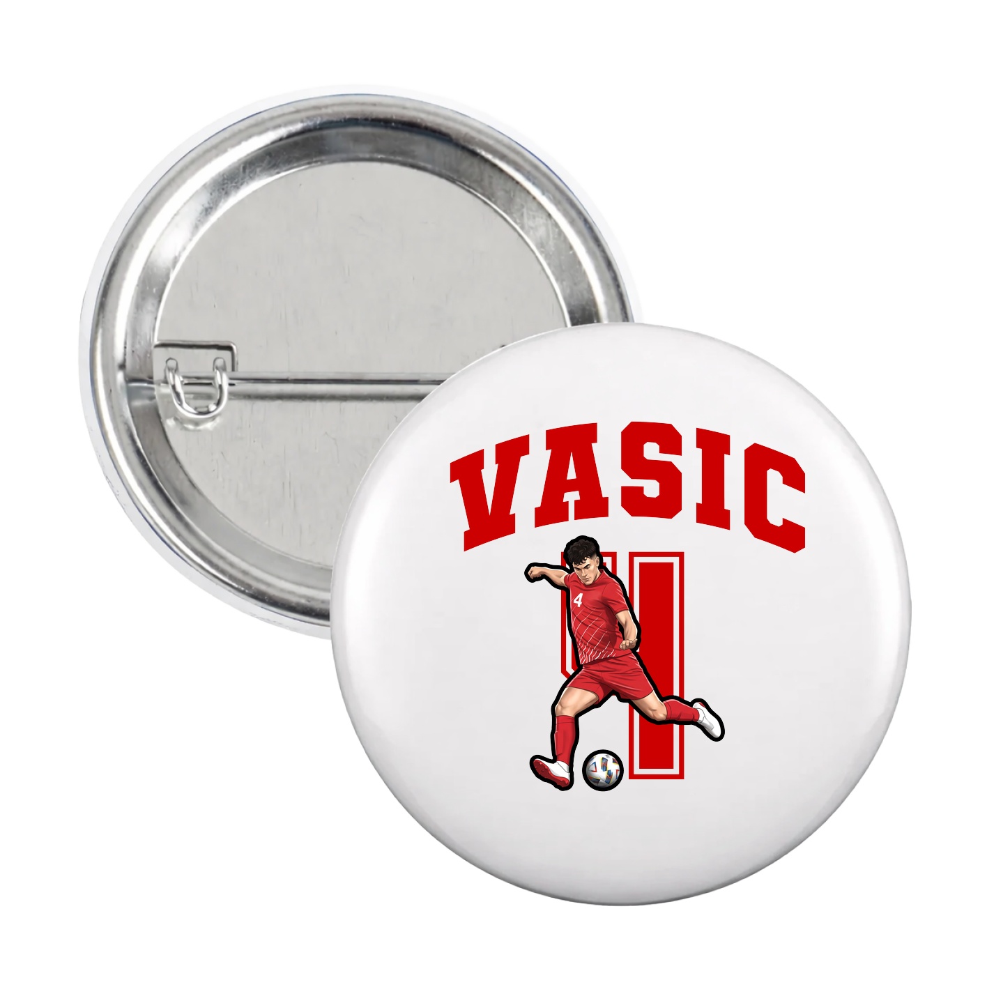 Game Day Button — Number in White