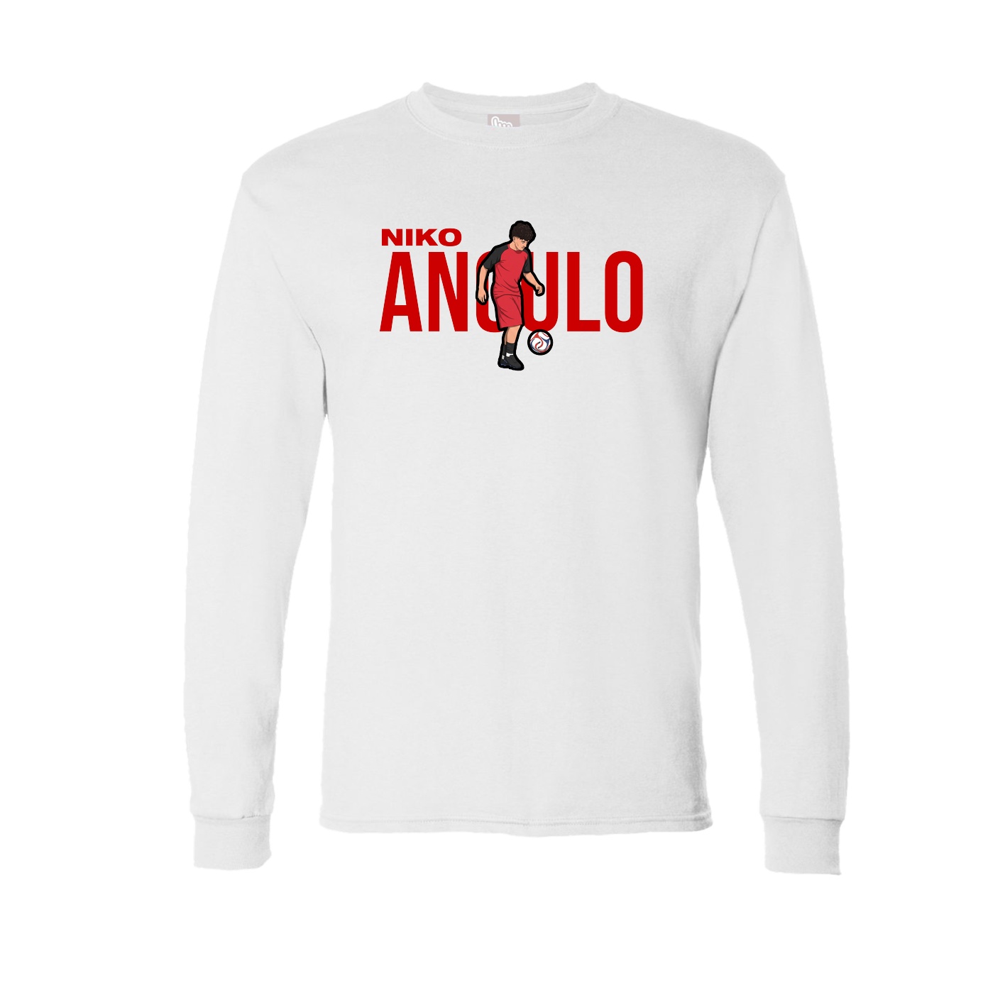 Long Sleeve Tee — Player Name in White