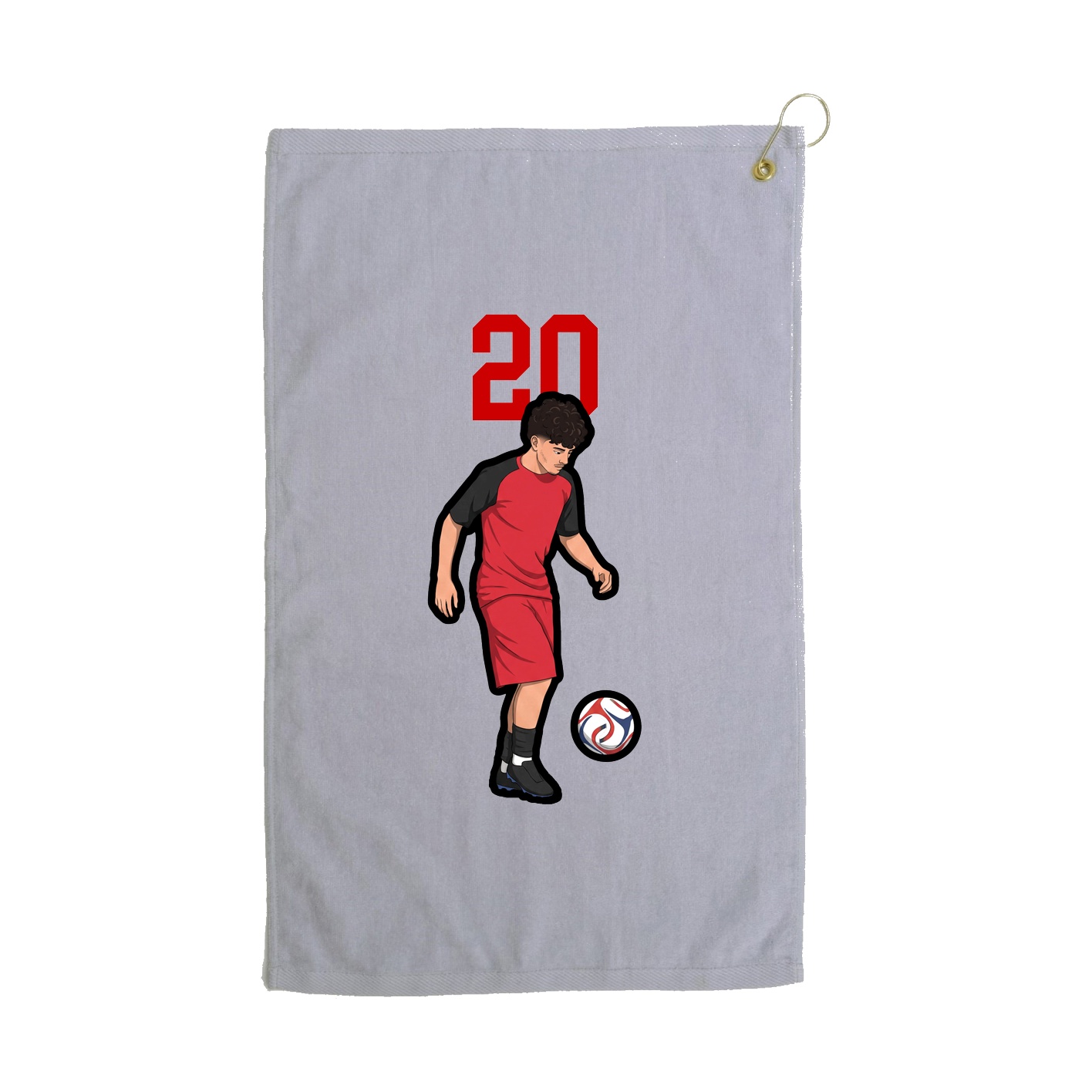 Golf Towel — Number Top in Grey