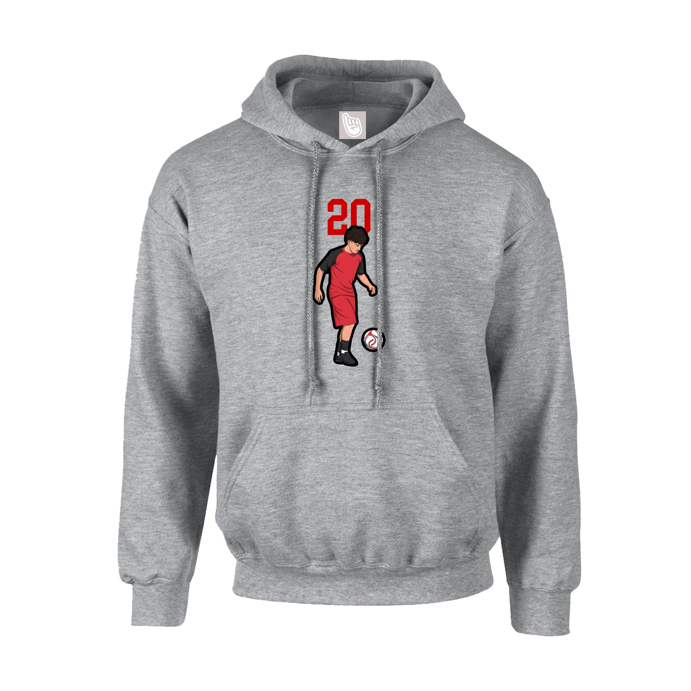 Hoodie — Number Top in Grey