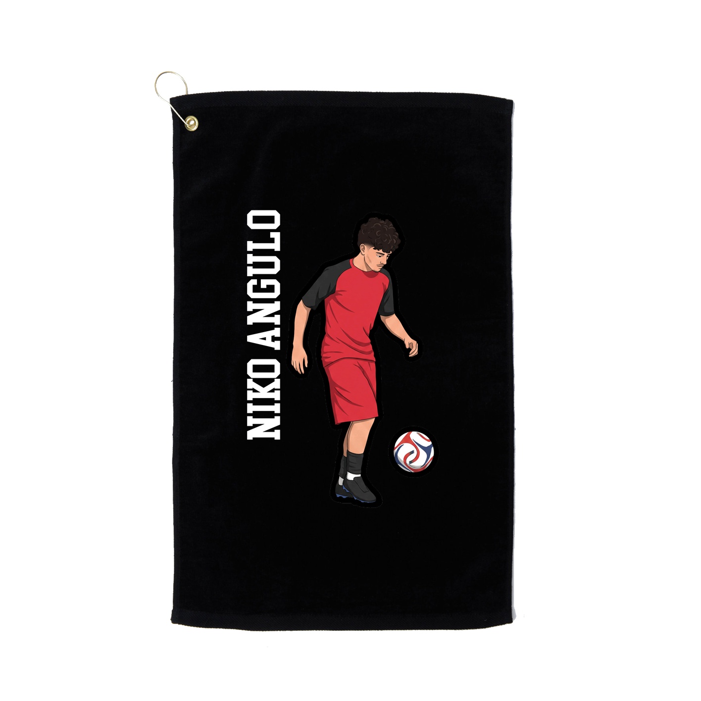 Golf Towel — Name Vertical in Black