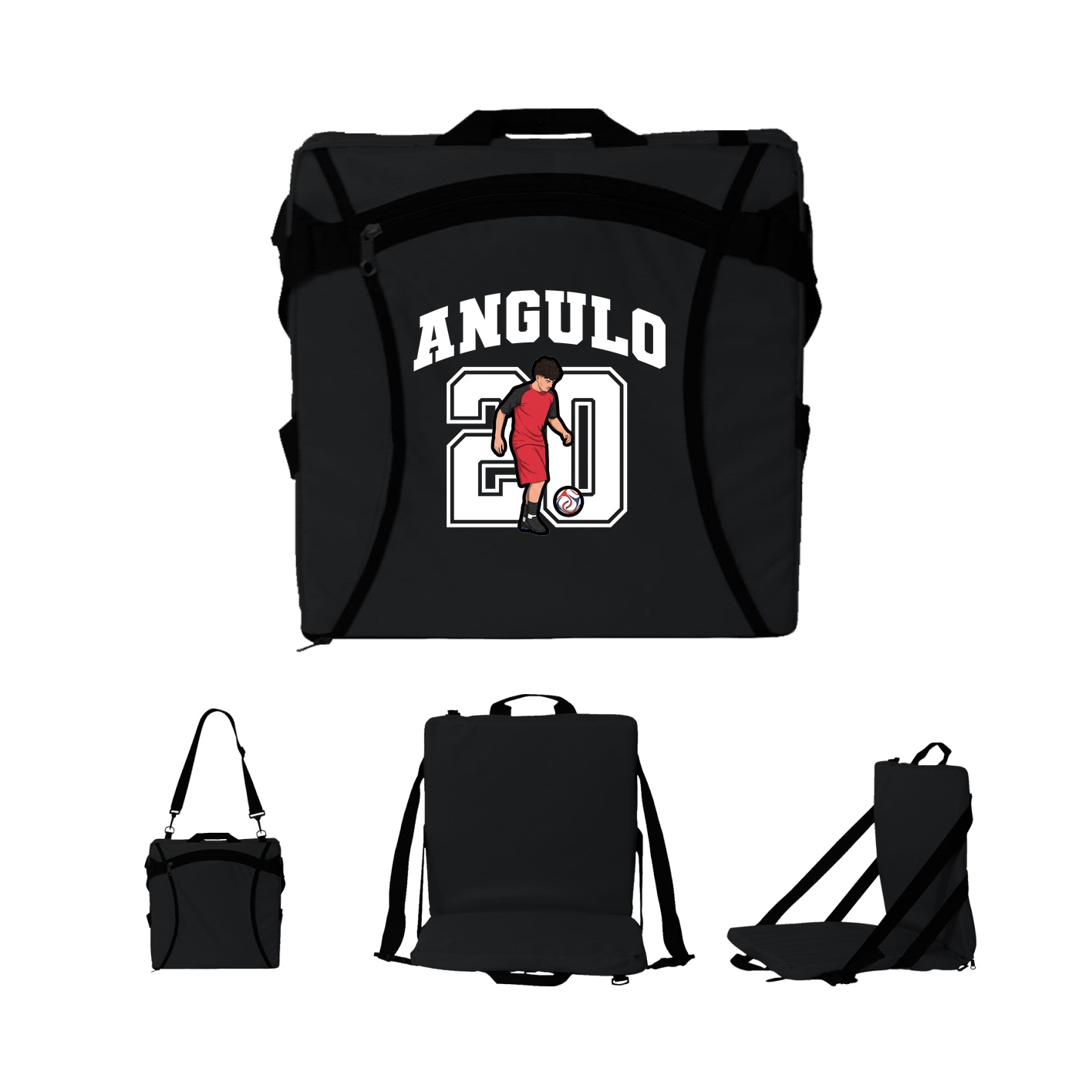 Folding Stadium Seat — Number in Black