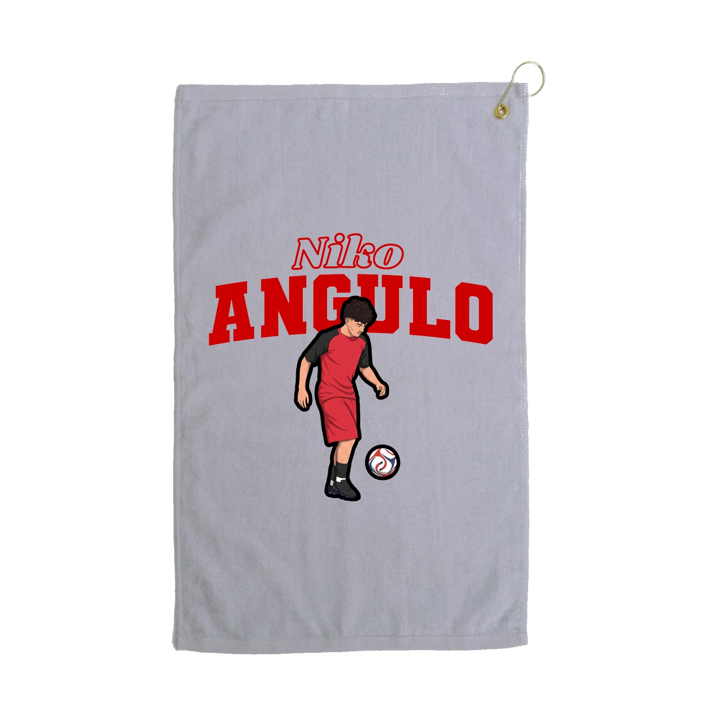 Golf Towel — Name Arch in Grey