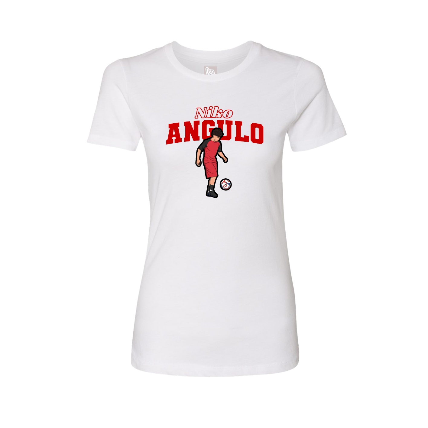 Fitted Women's Tee — Name Arch in White