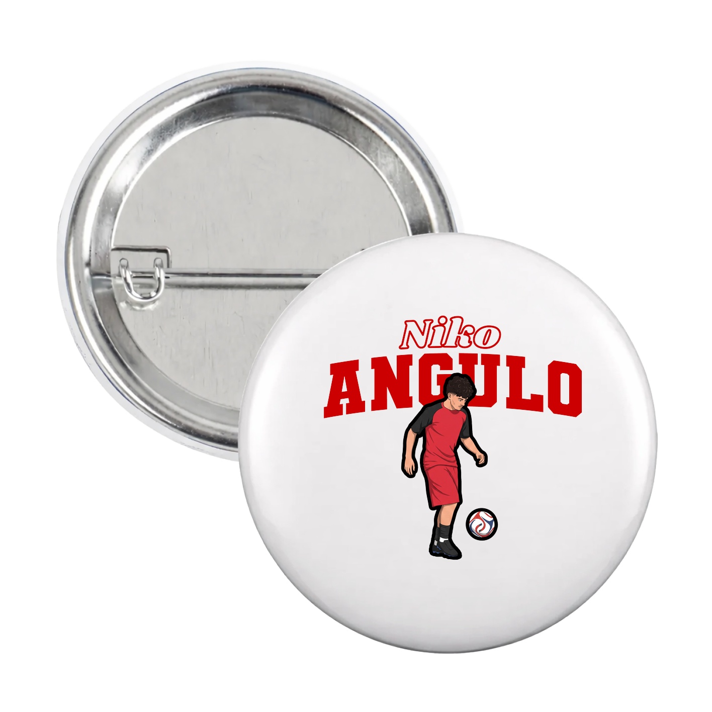 Game Day Button — Name Arch in White