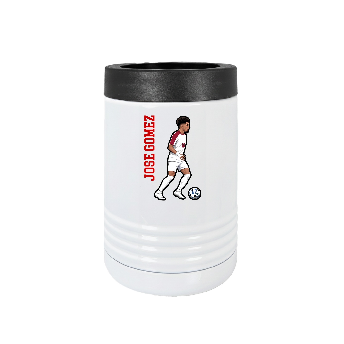 Beverage Holder — Name Vertical in White