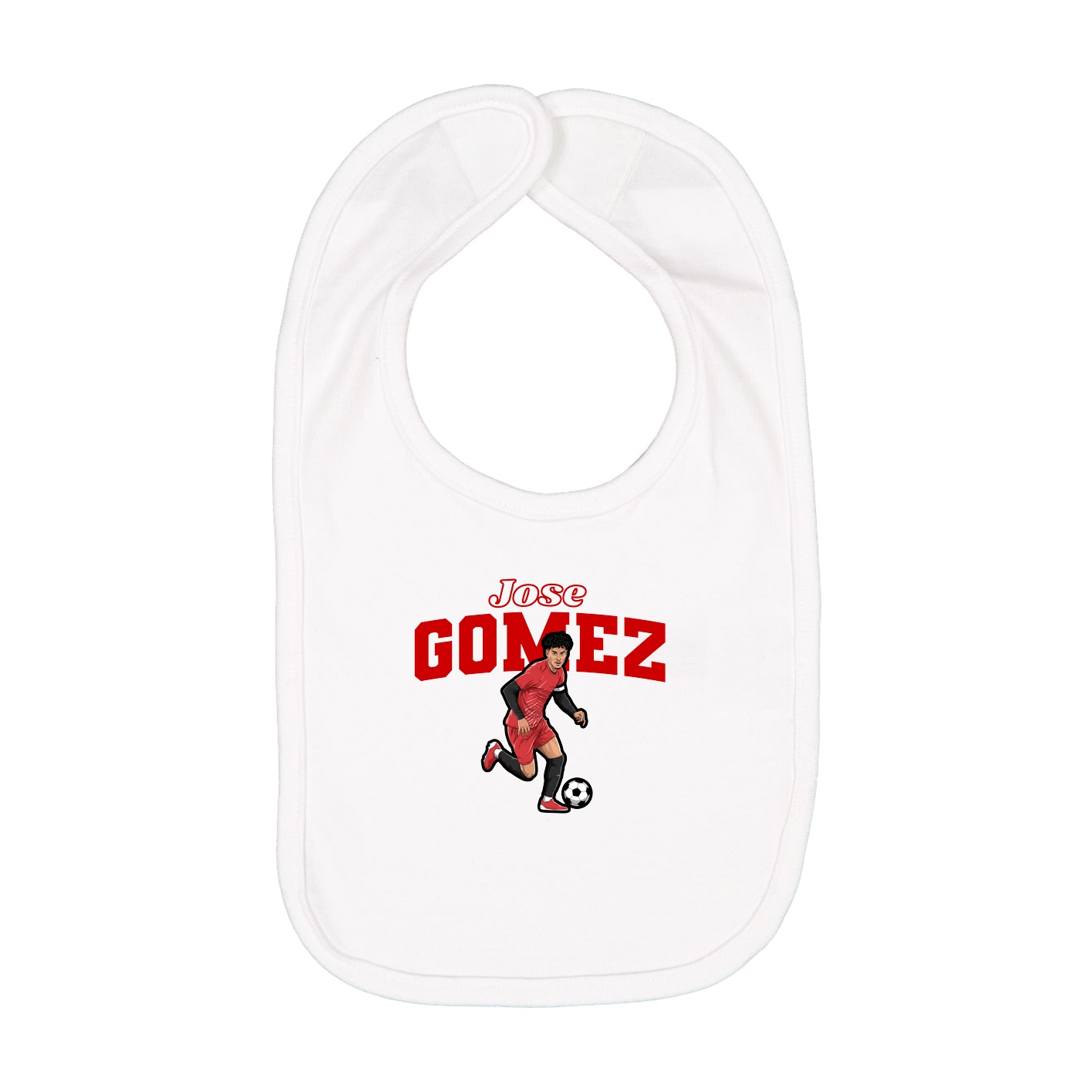 Infant Bib — Name Arch in White
