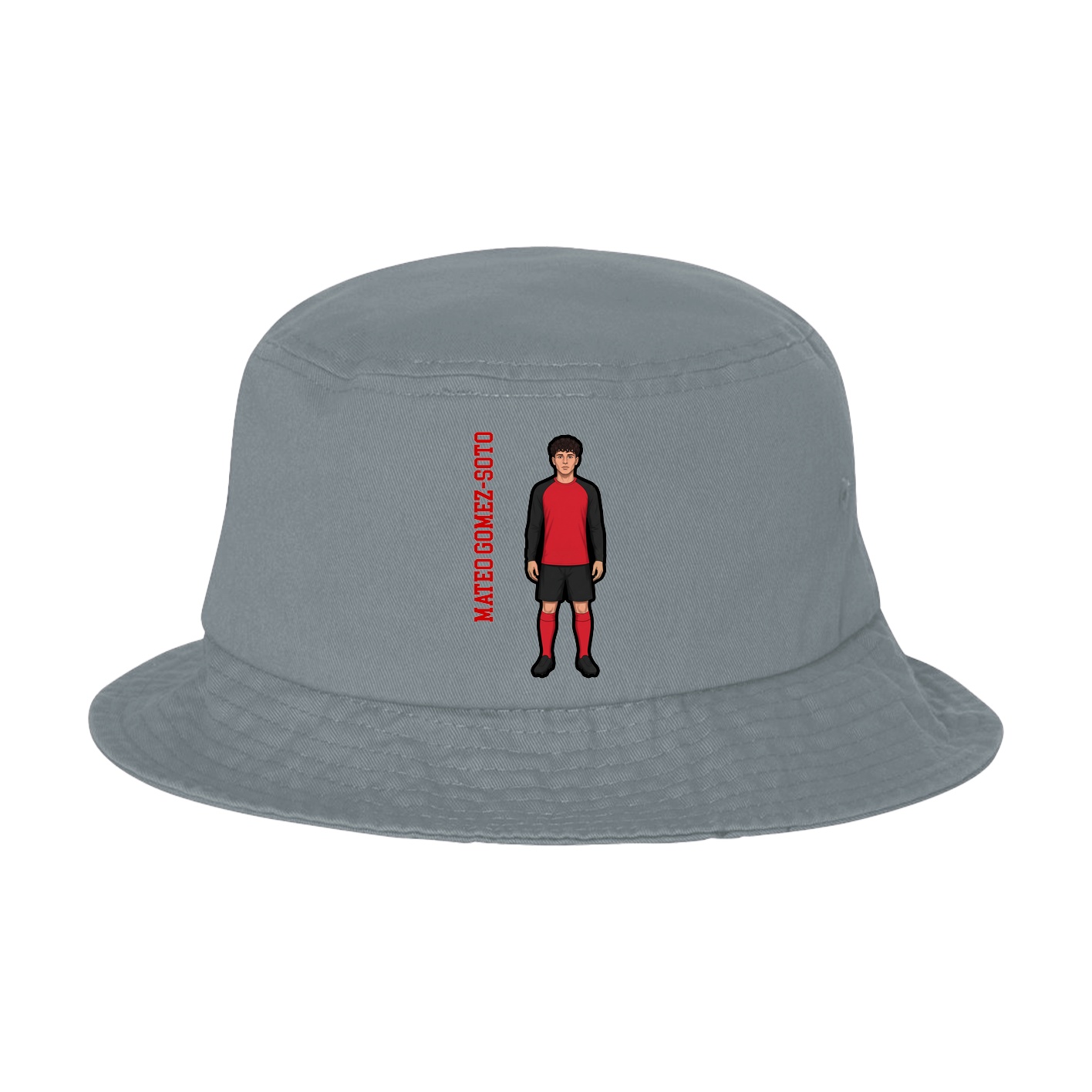 Bucket Cap — Name Vertical in Grey