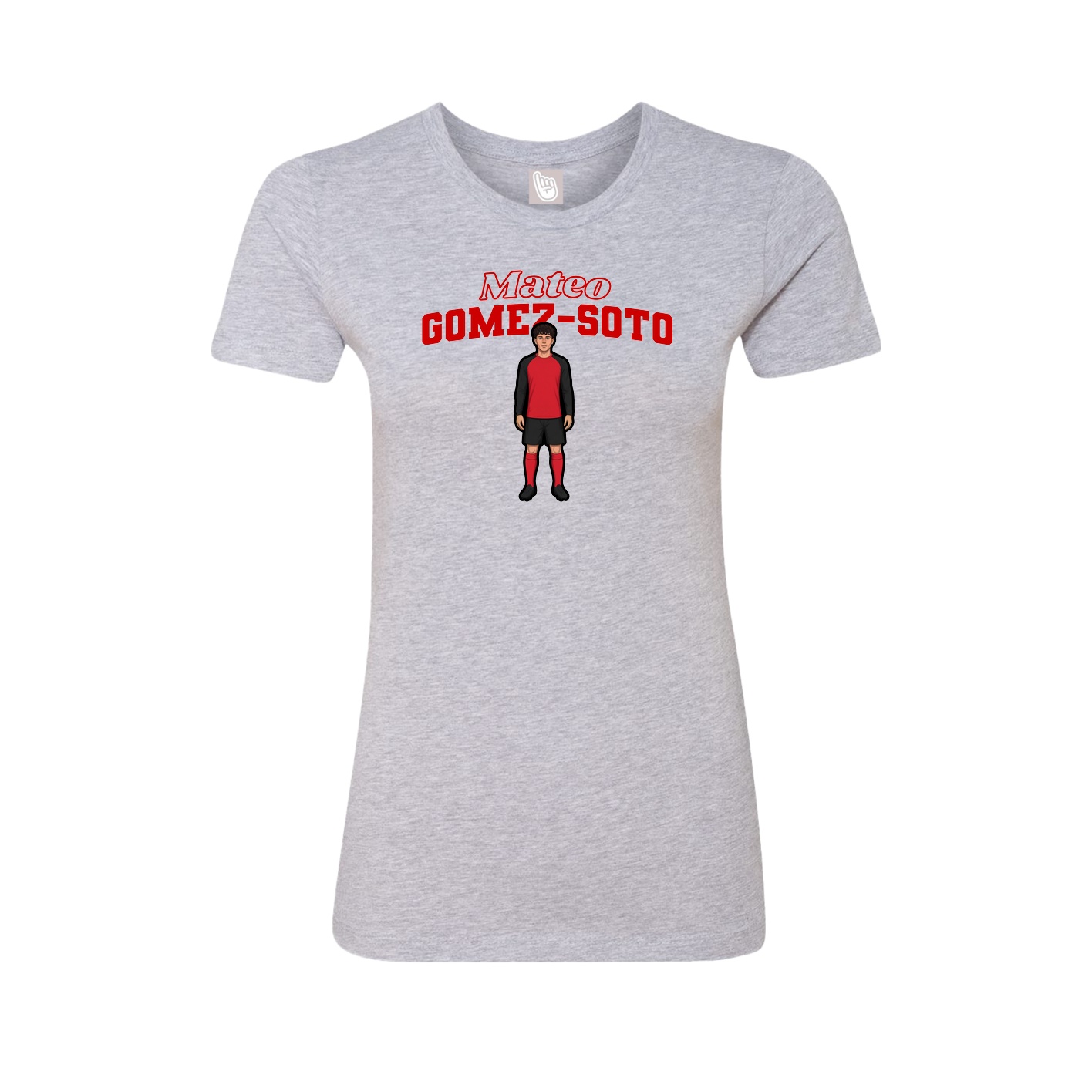 Fitted Women's Tee — Name Arch in Grey