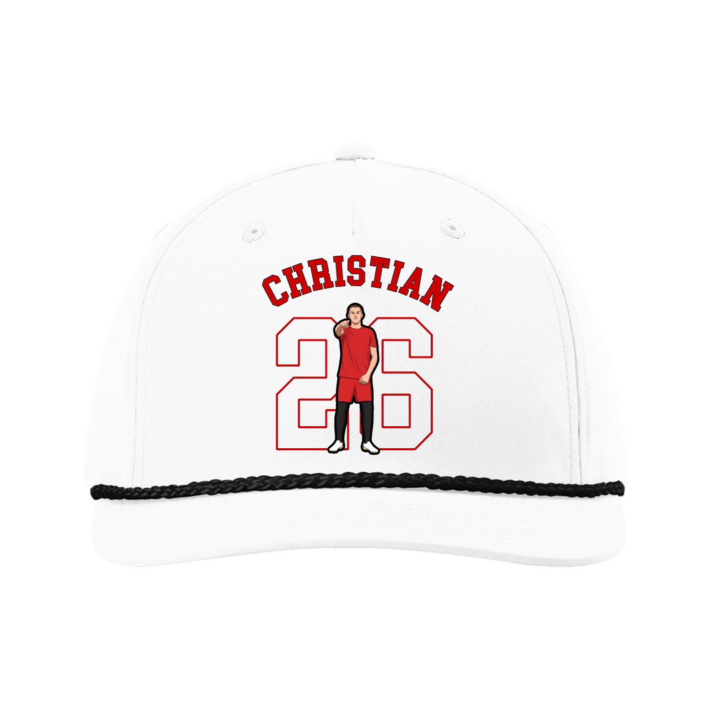 Five-Panel Classic Rope Cap — Shirsey Arch in White