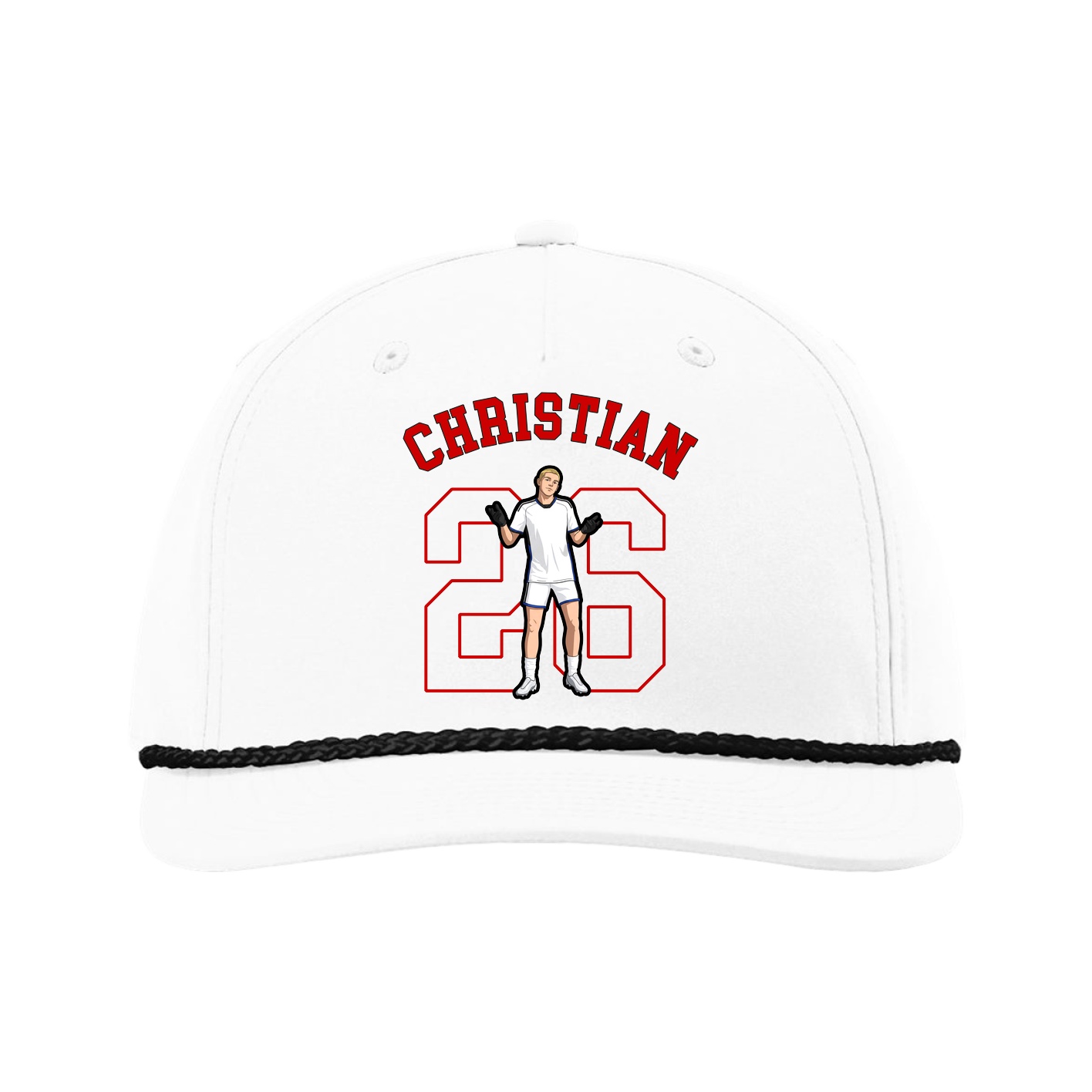 Five-Panel Classic Rope Cap — Shirsey Arch in White