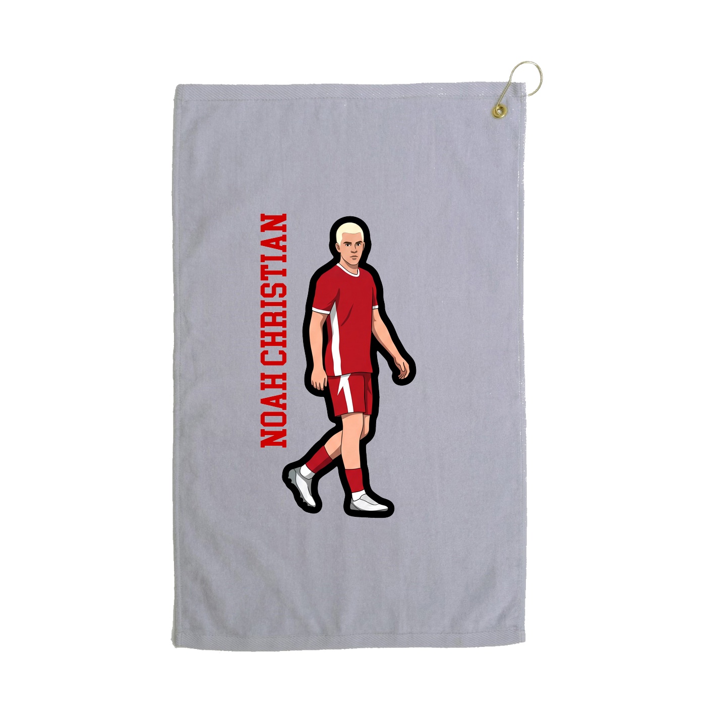 Golf Towel — Name Vertical in Grey