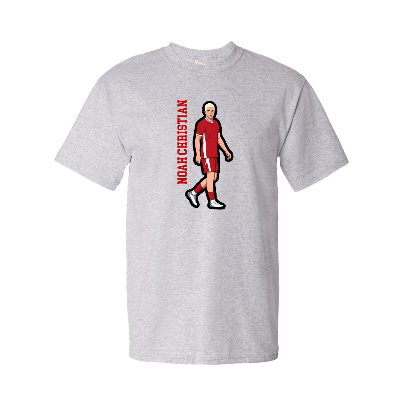 Tee — Name Vertical in Grey