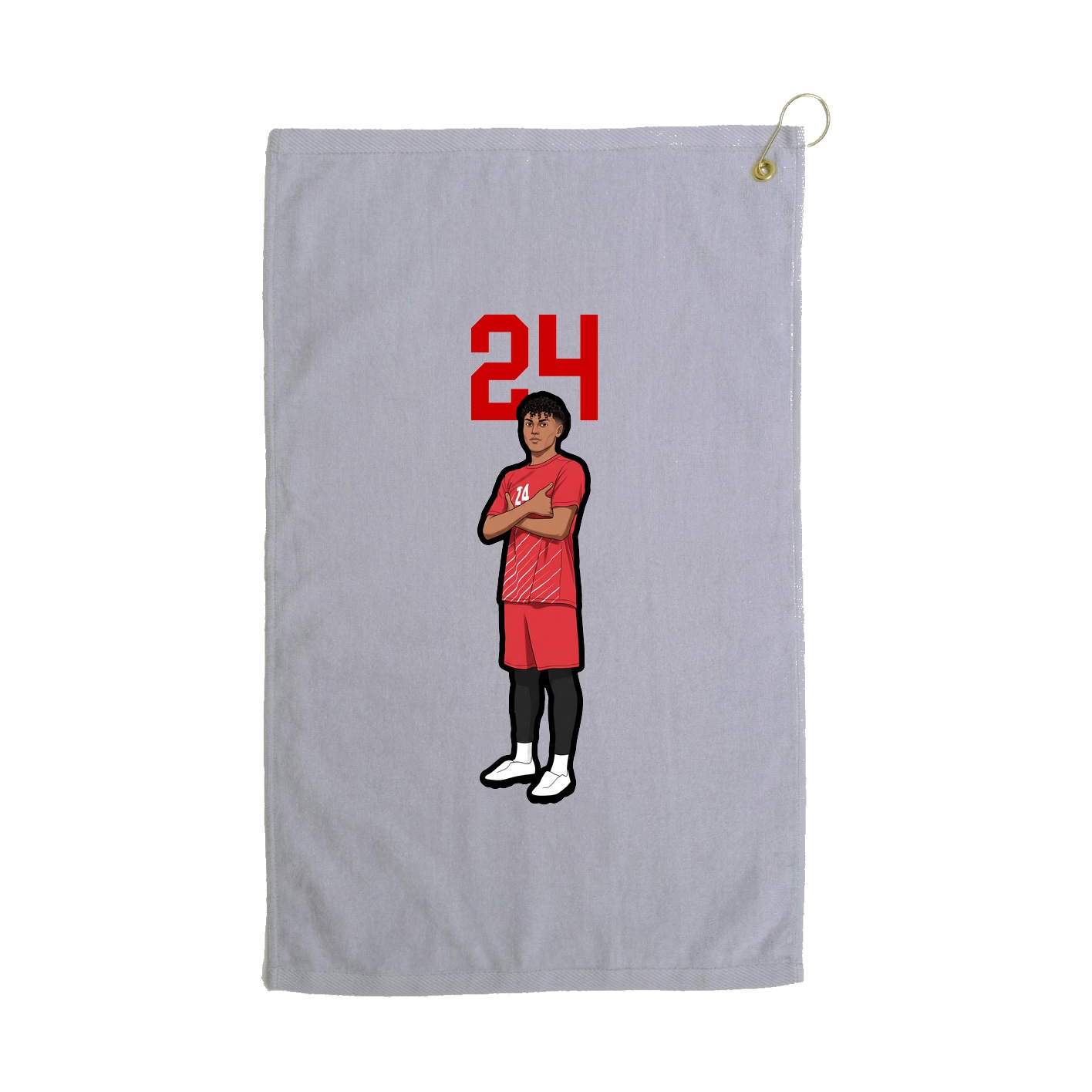 Golf Towel — Number Top in Grey