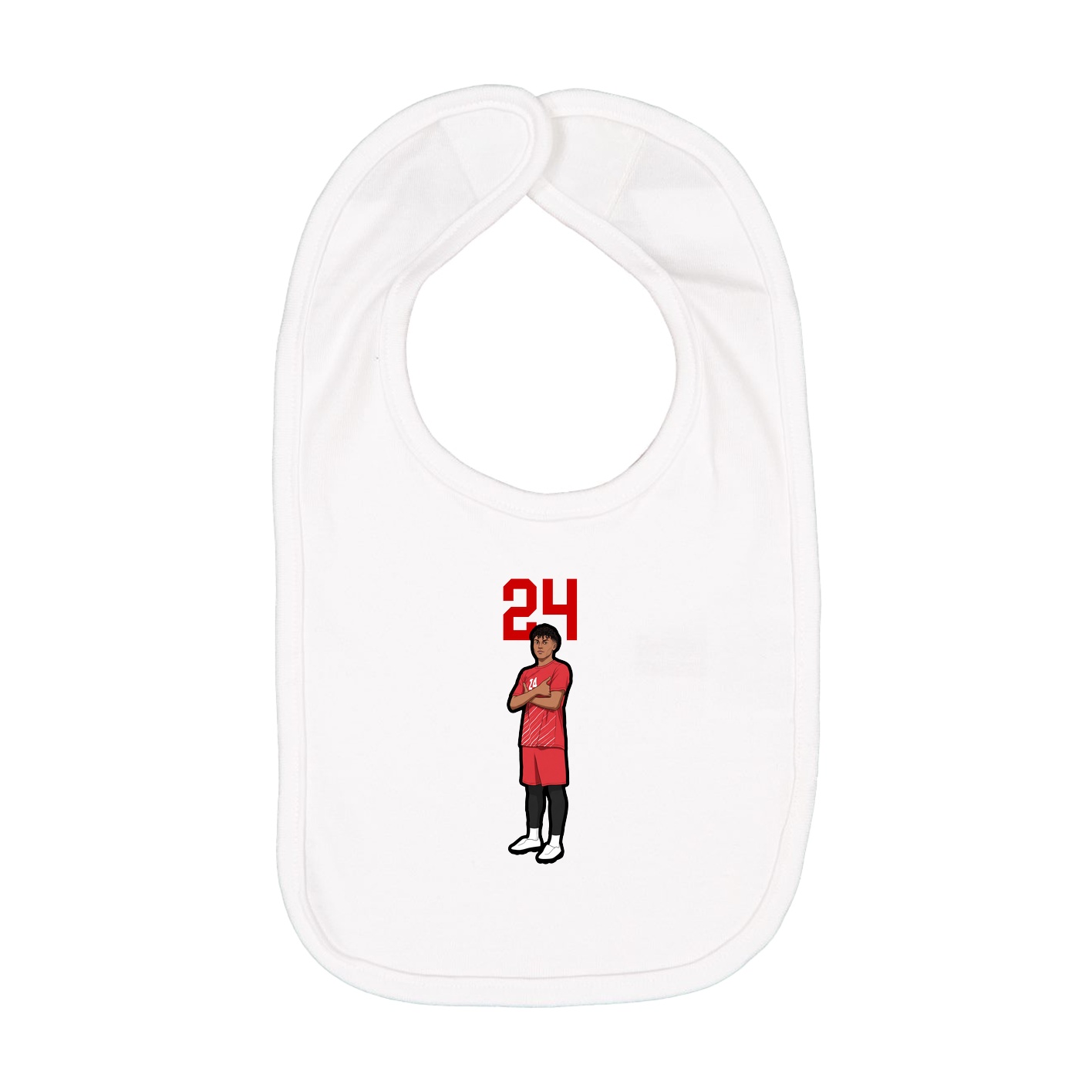 Infant Bib — Number Top in White