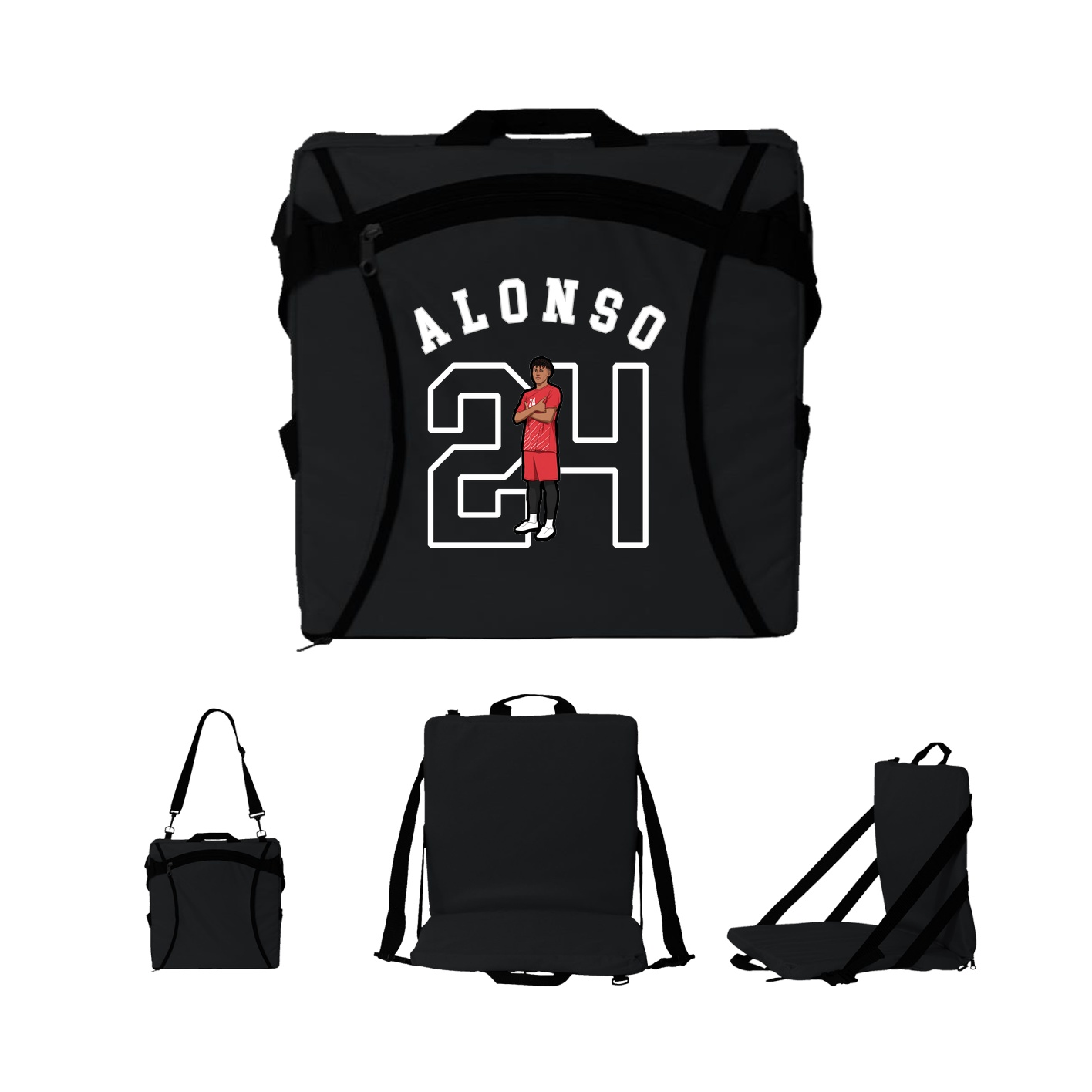 Folding Stadium Seat — Shirsey Arch in Black