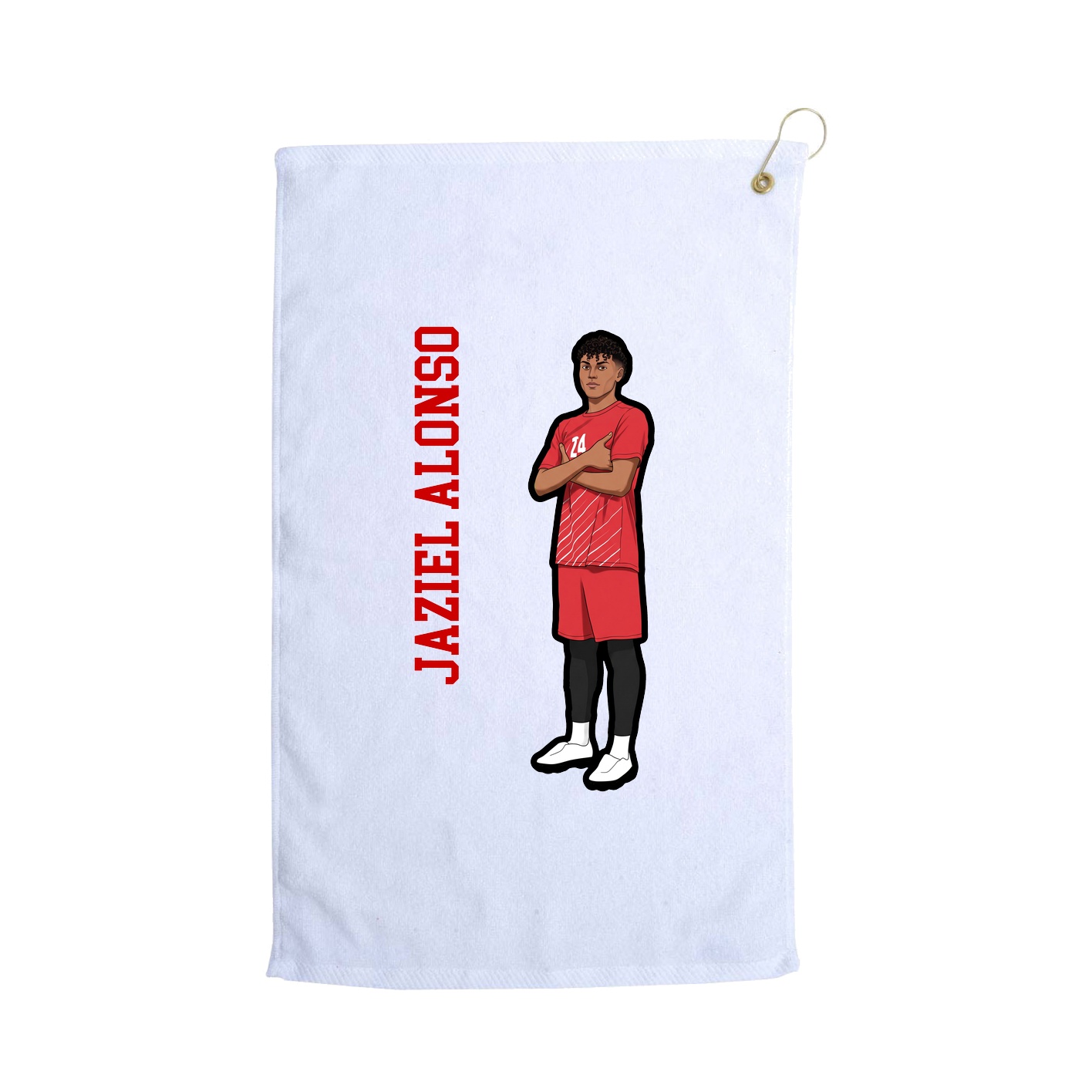 Golf Towel — Name Vertical in White