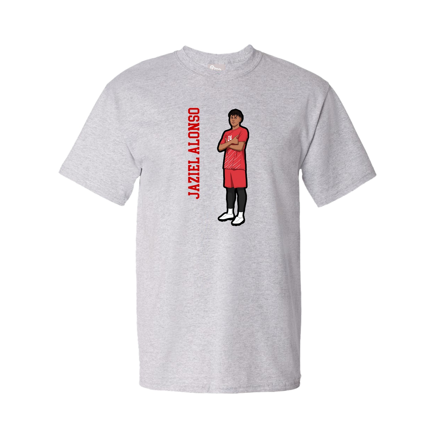 Youth Tee — Name Vertical in Grey
