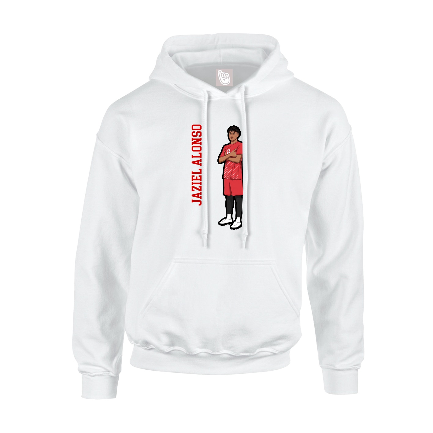 Youth Hoodie — Name Vertical in White