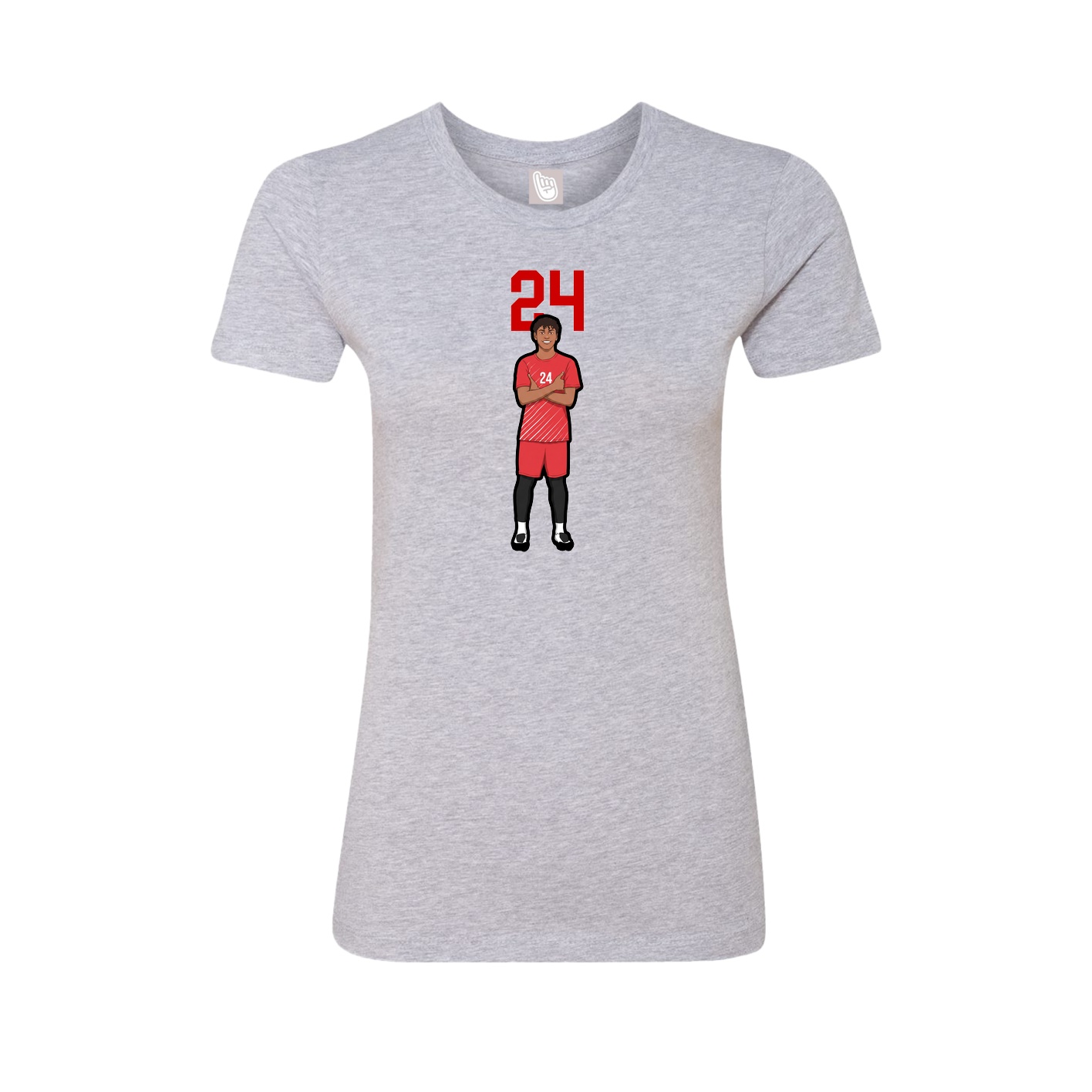 Fitted Women's Tee — Number Top in Grey