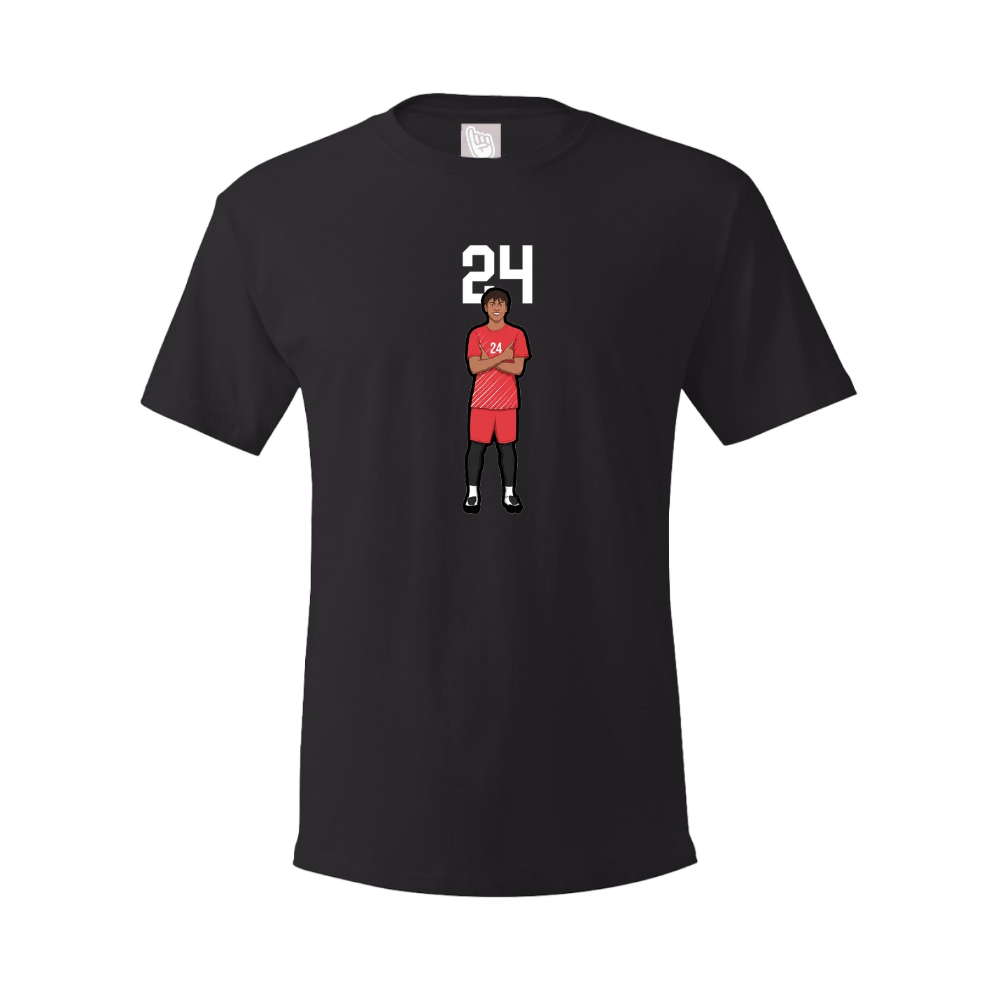 Youth Tee — Number Top in Black