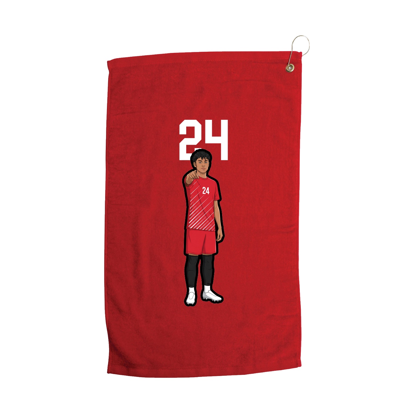Golf Towel — Number Top in Red