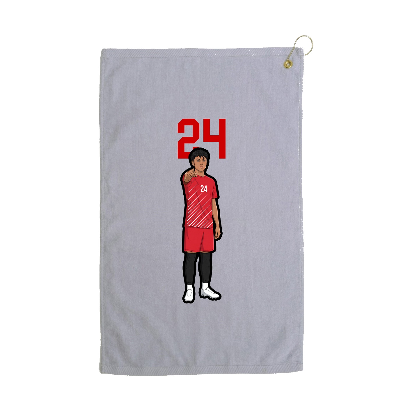 Golf Towel — Number Top in Grey