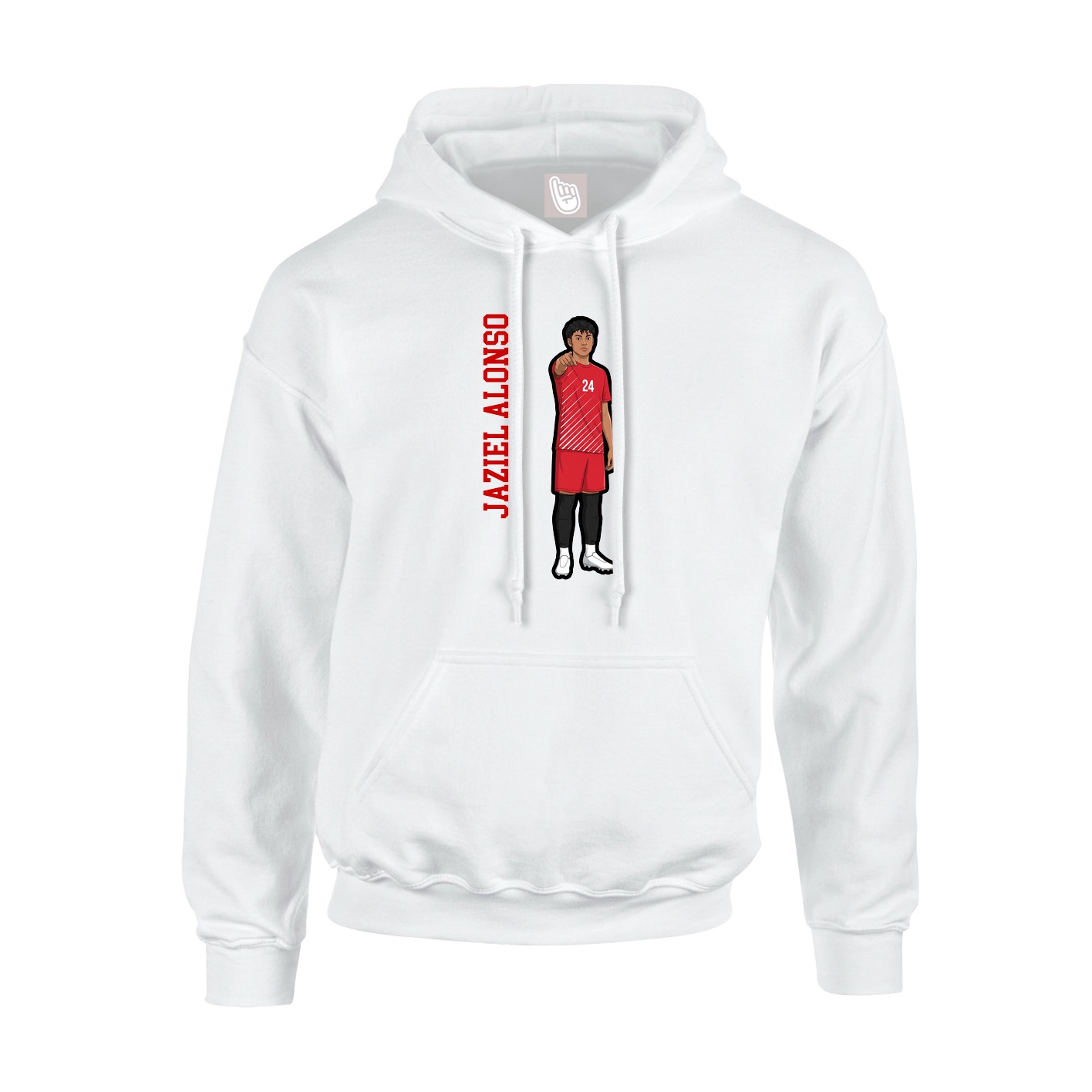 Youth Hoodie — Name Vertical in White