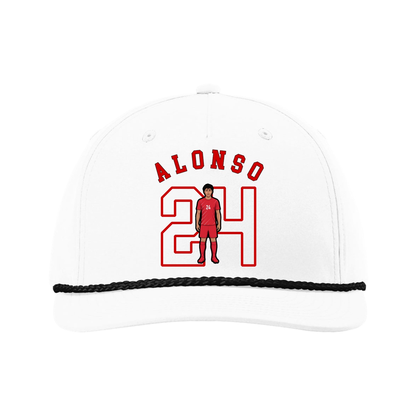 Five-Panel Classic Rope Cap — Shirsey Arch in White