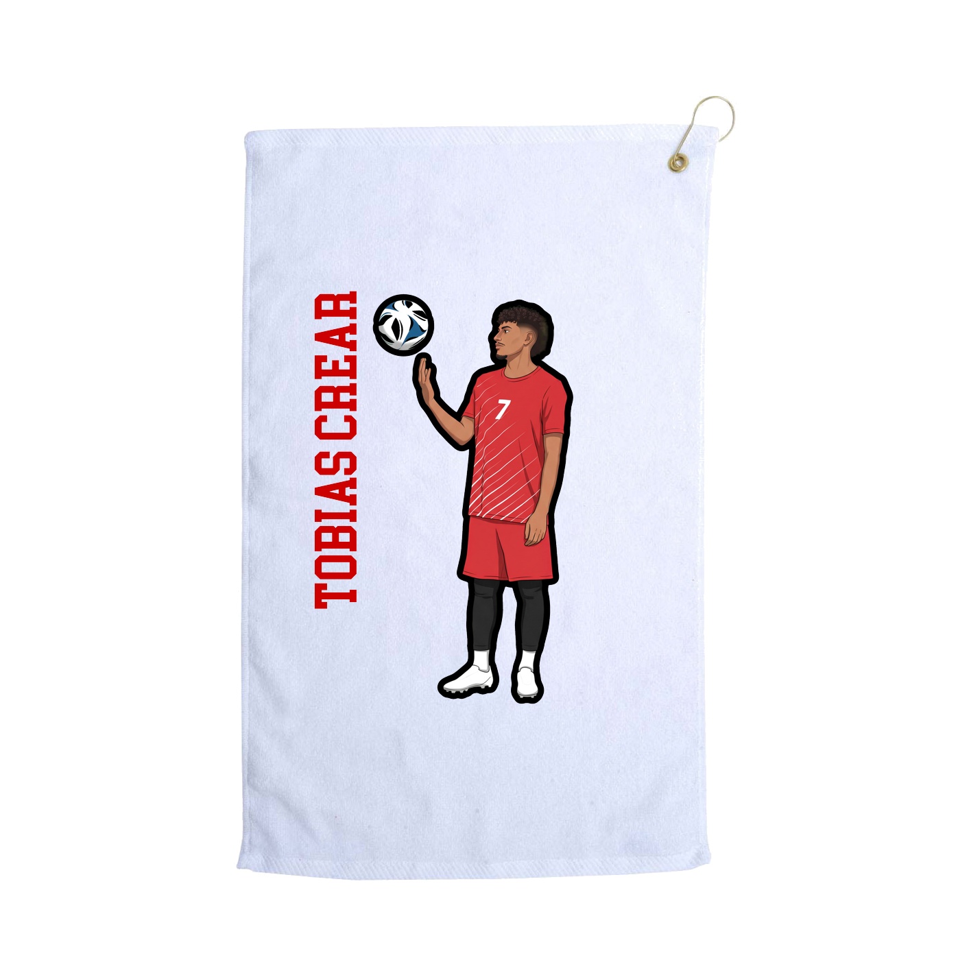 Golf Towel — Name Vertical in White