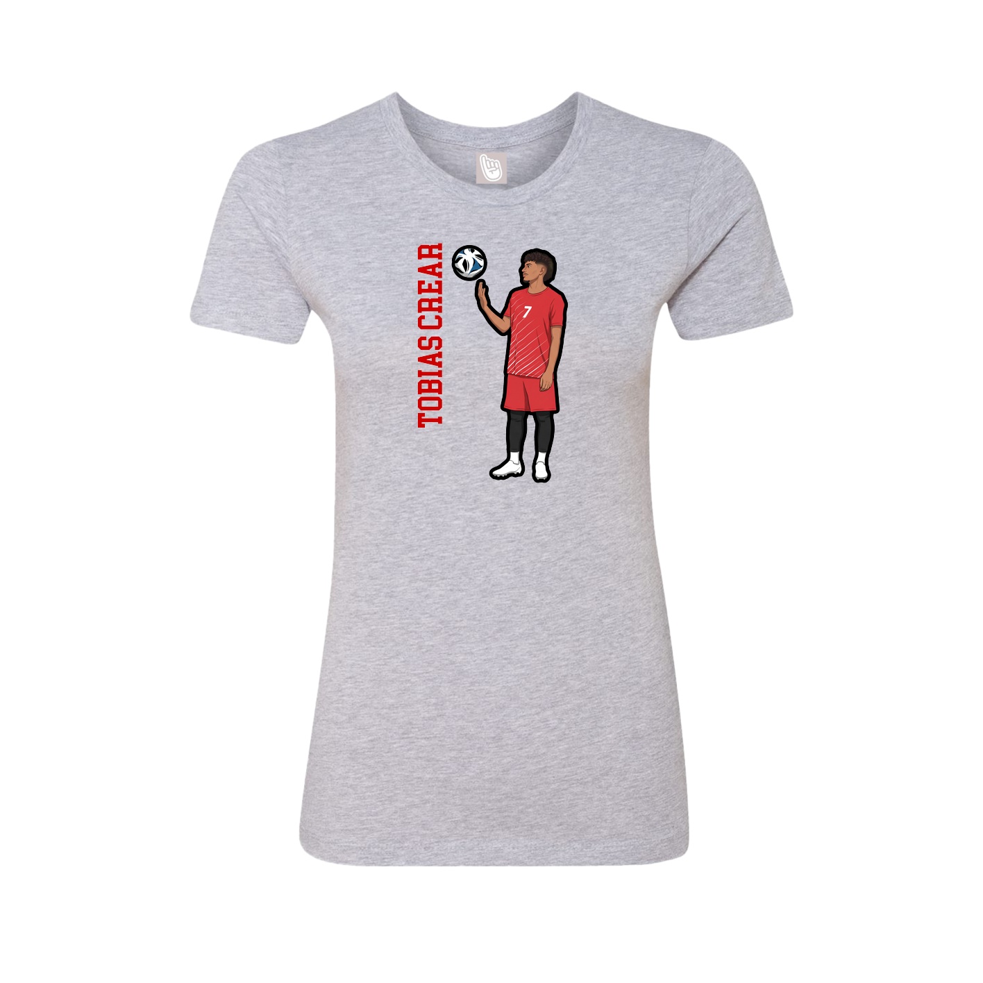 Womens Tee — Name Vertical in Grey