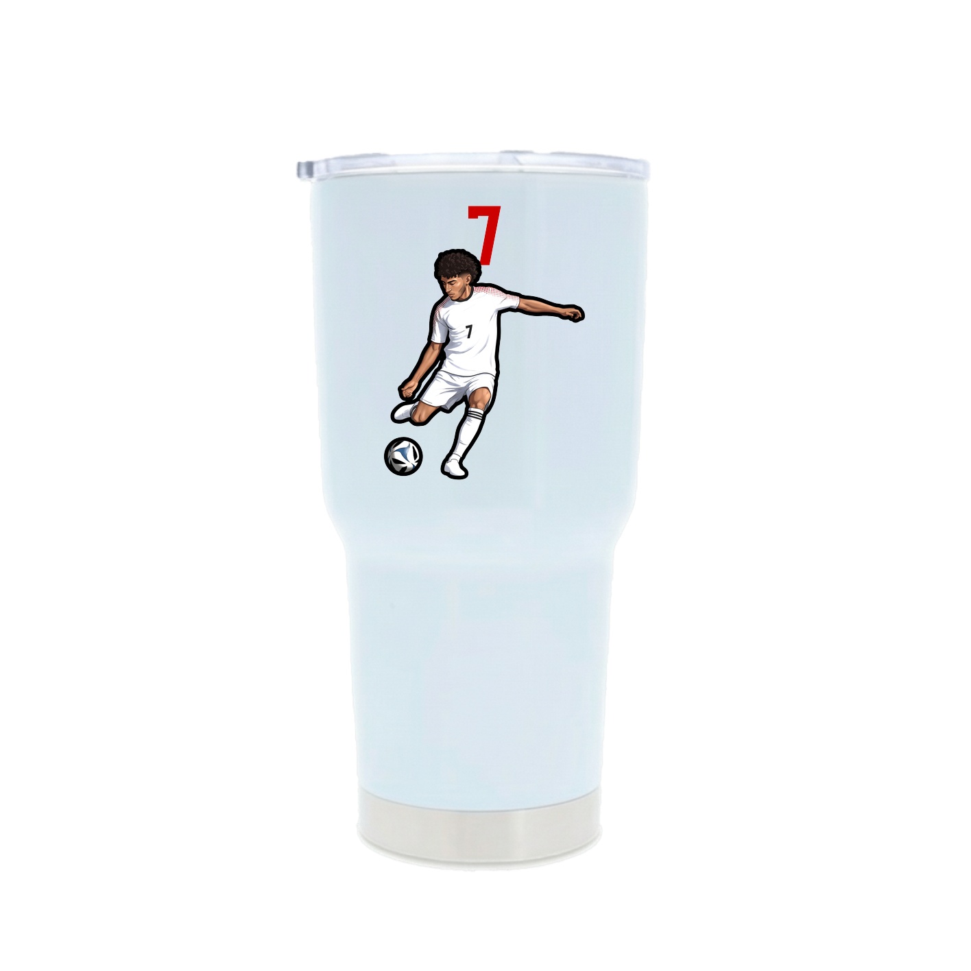 30oz Stainless Steel Tumbler — Number Top in White