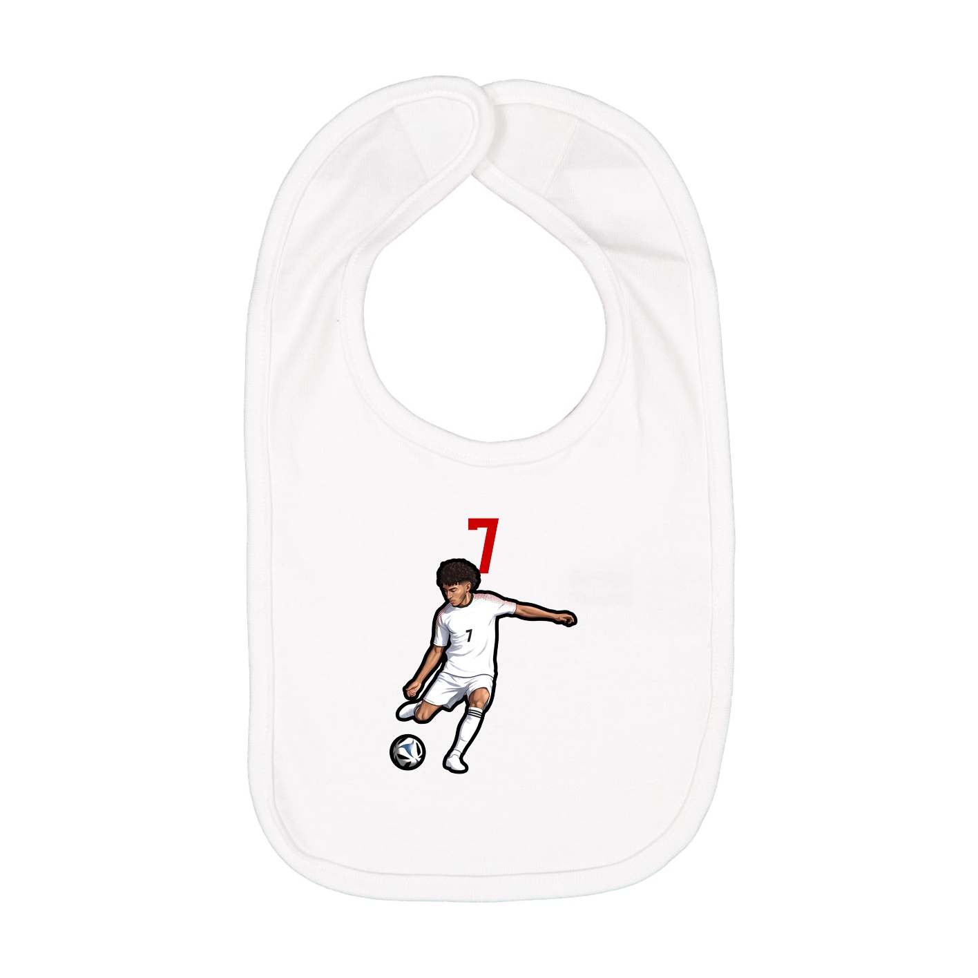 Infant Bib — Number Top in White