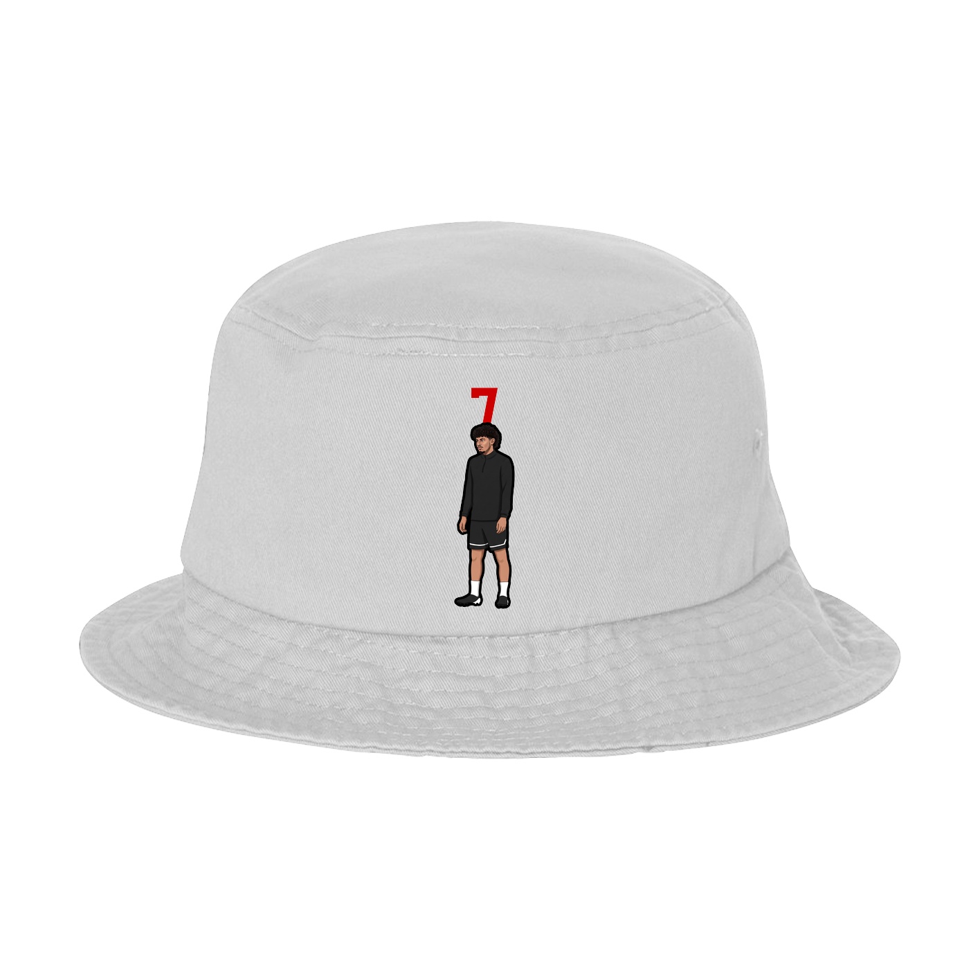 Bucket Cap — Number Top in White