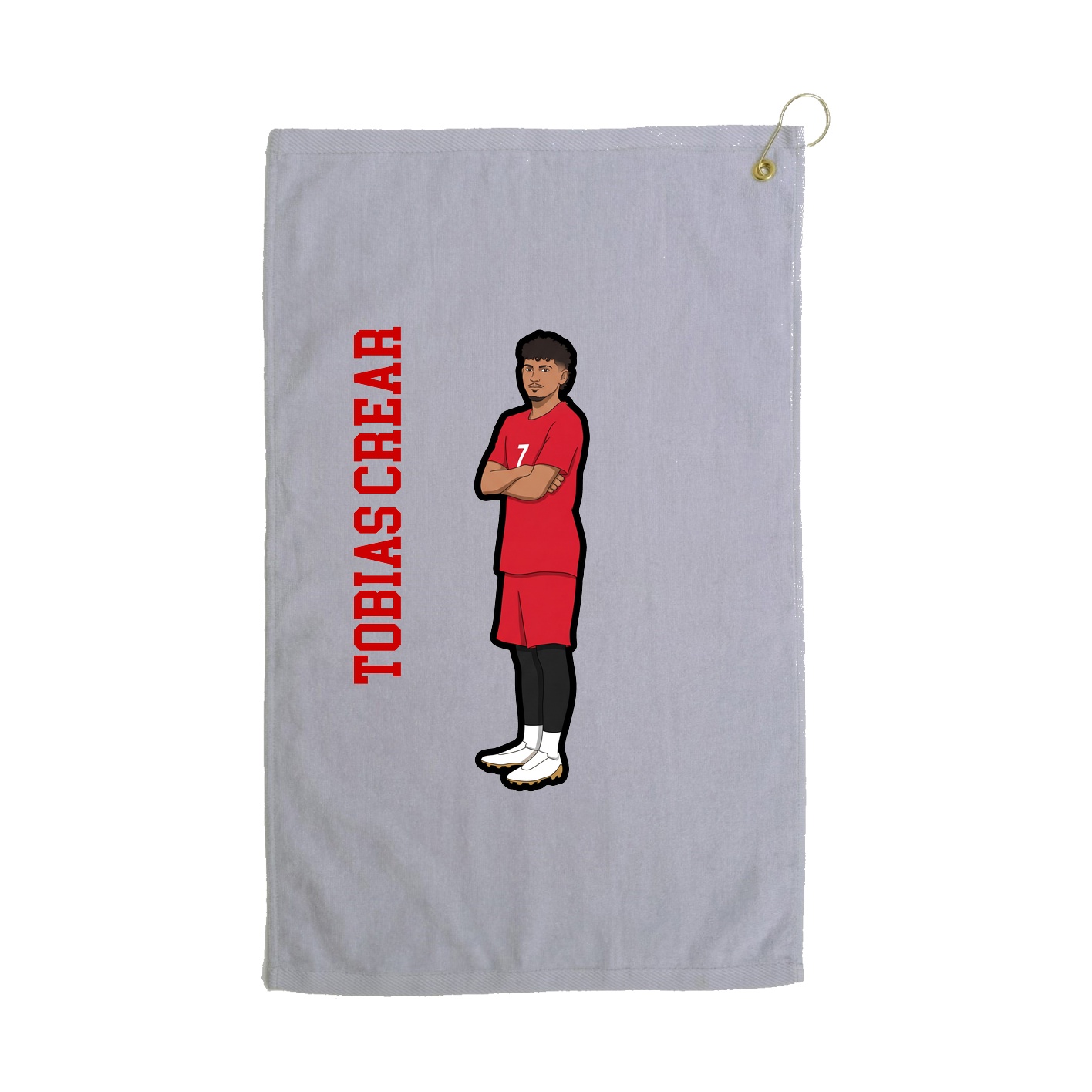 Golf Towel — Name Vertical in Grey