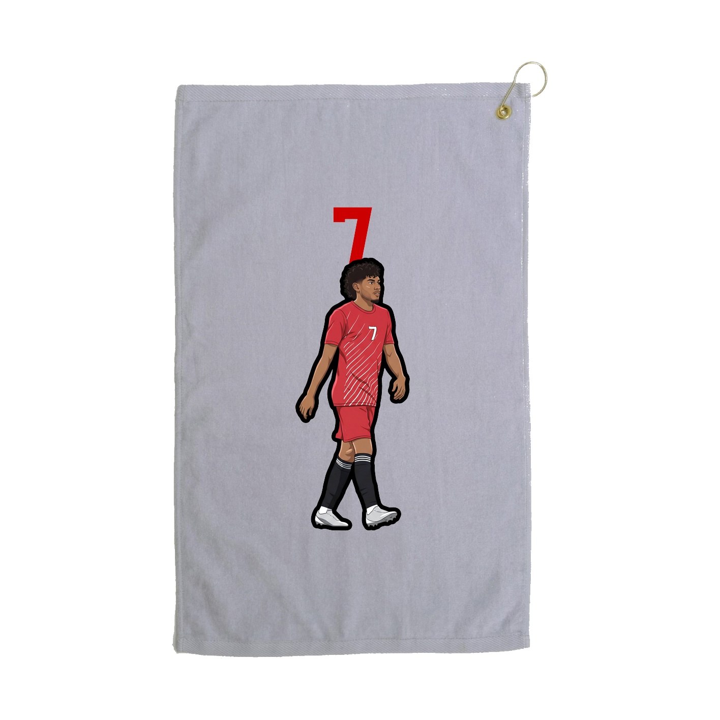 Golf Towel — Number Top in Grey